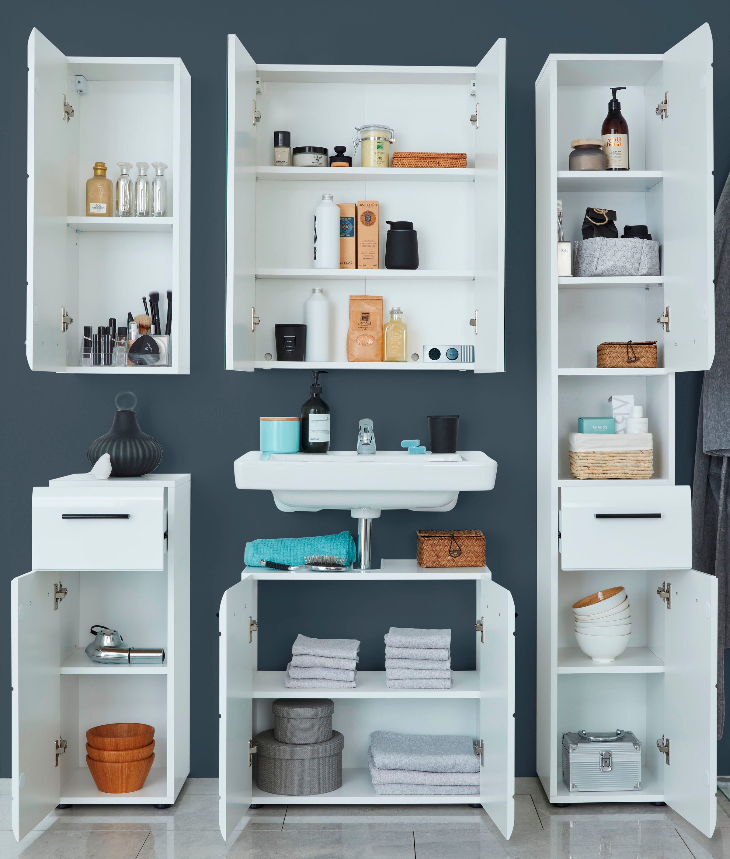 welltime Badmöbel-Set »Sovana« Set, 5 Stk. tlg.