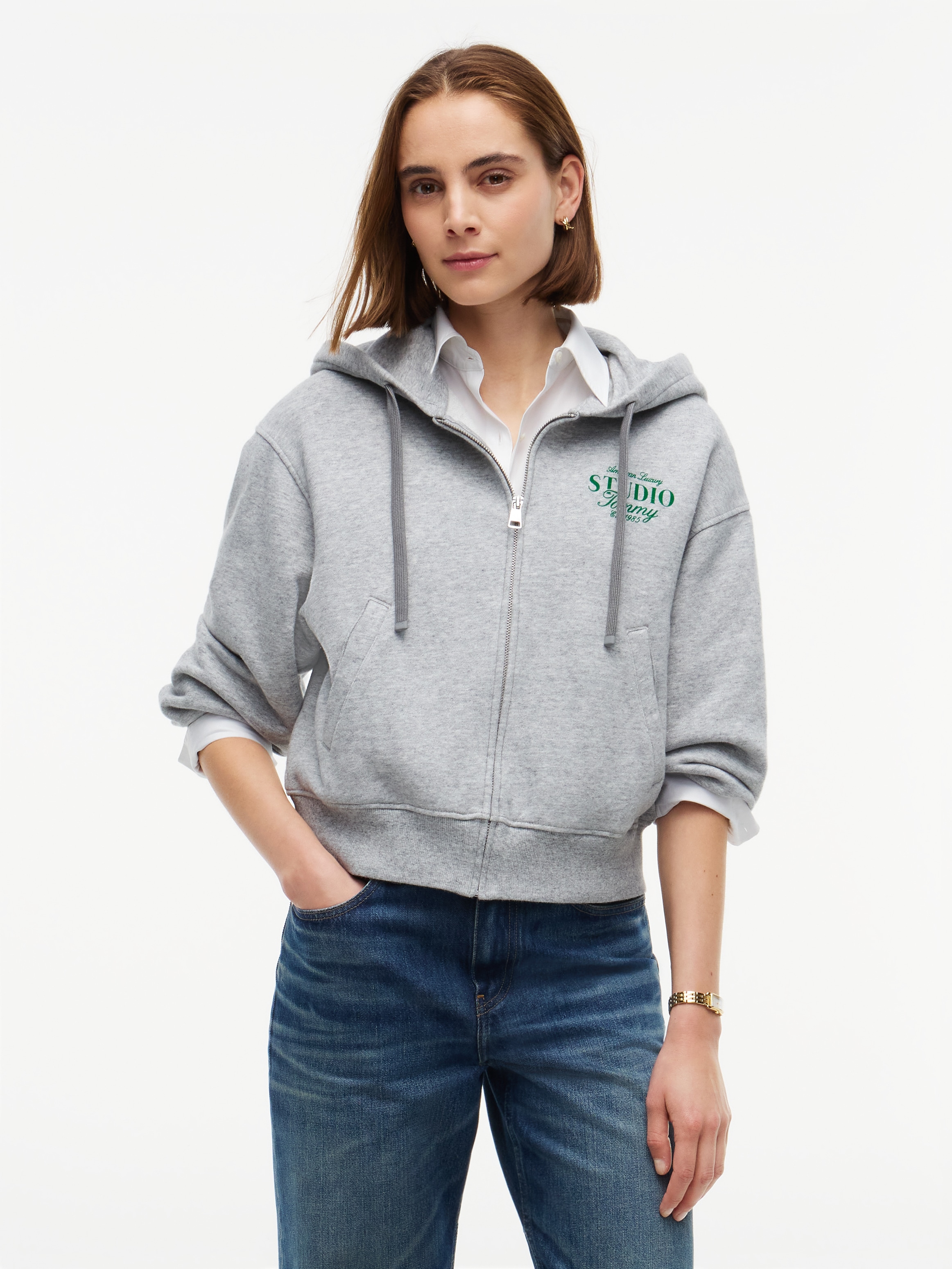 Image of Tommy Hilfiger Sweatjacke "STUDIO TOMMY ZIP-UP HOODIE SWT" Baumwolle