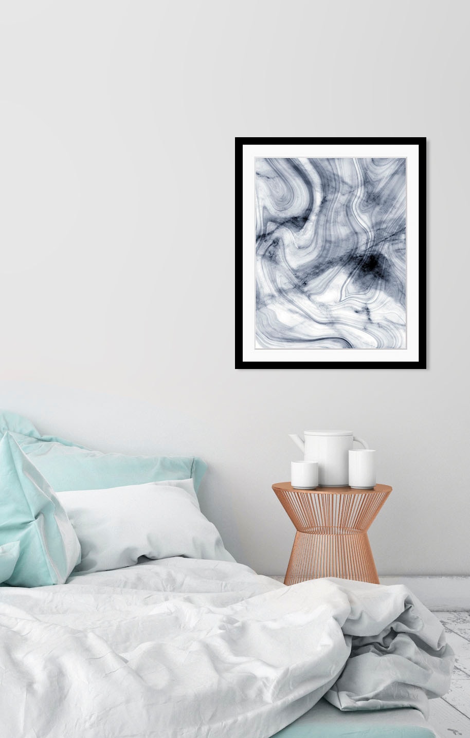 Image of queence Bild "Tasha" Abstrakt Spa Spirituelle Bilder Stein 1 Stk. tlg. HD Premium Poster-Druck inkl. Holzrahmen