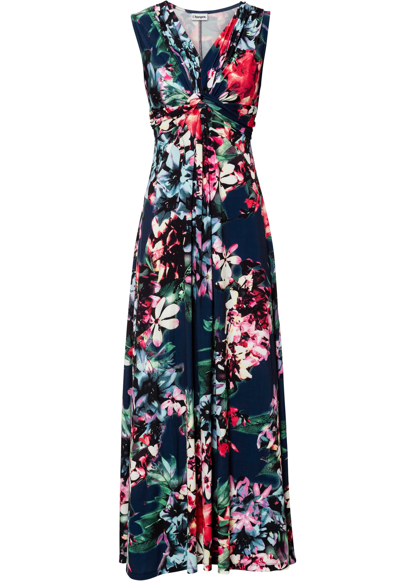 Image of bonprix Maxikleid figurumschmeichelnd, elegant, tolles Knoten-Detail, Blumenprint