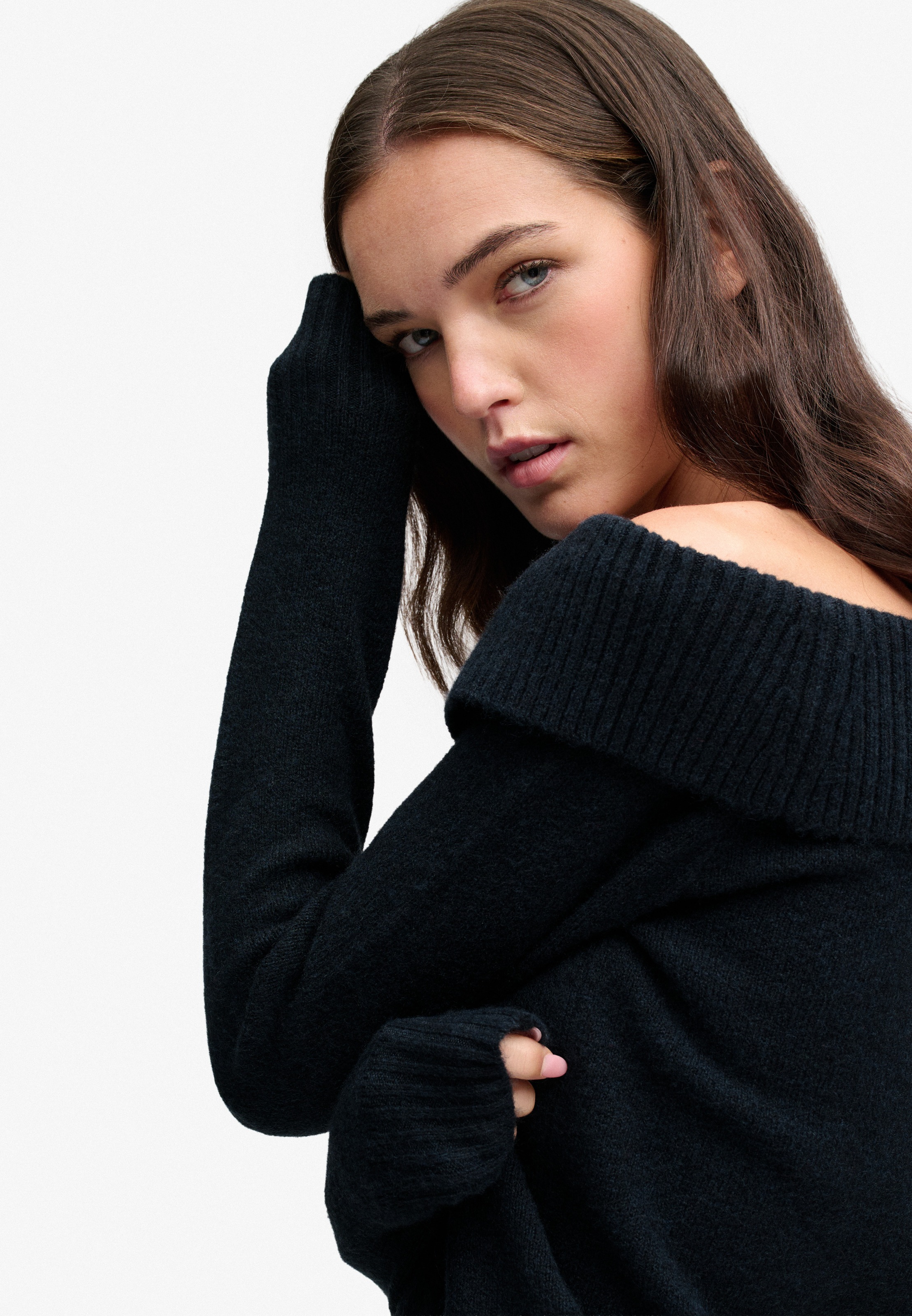 Superdry Pull en tricot »BARDOT KNITTED JUMPER« Materialmix, hochwertig mit Woll-Anteil