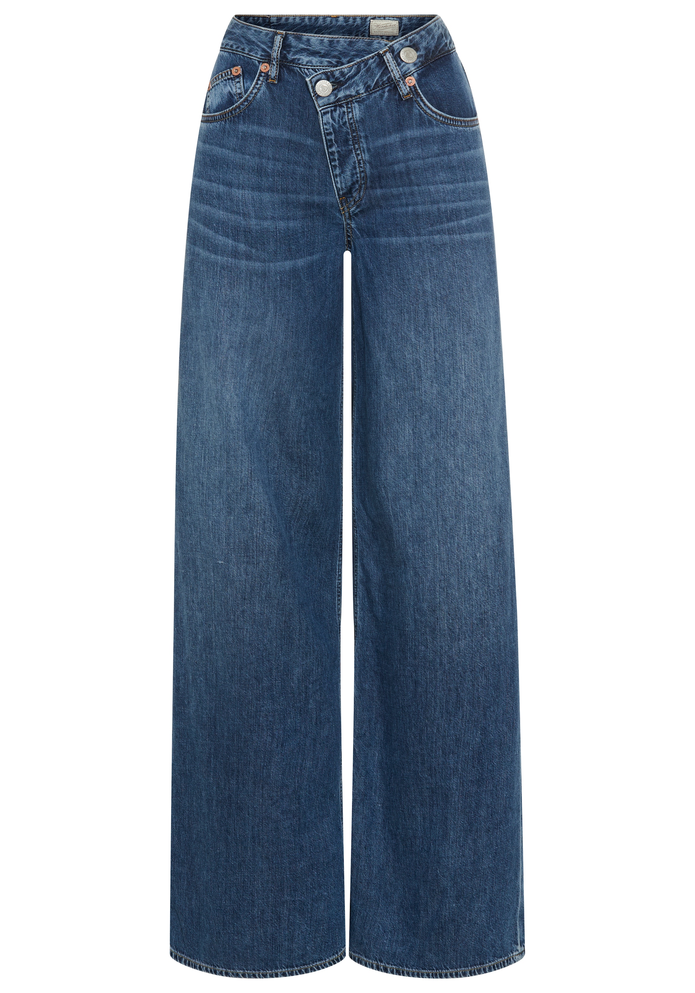 Herrlicher Jeans à 5 poches »Mäze Flared Denim Light« mit asymmetrischem Bund