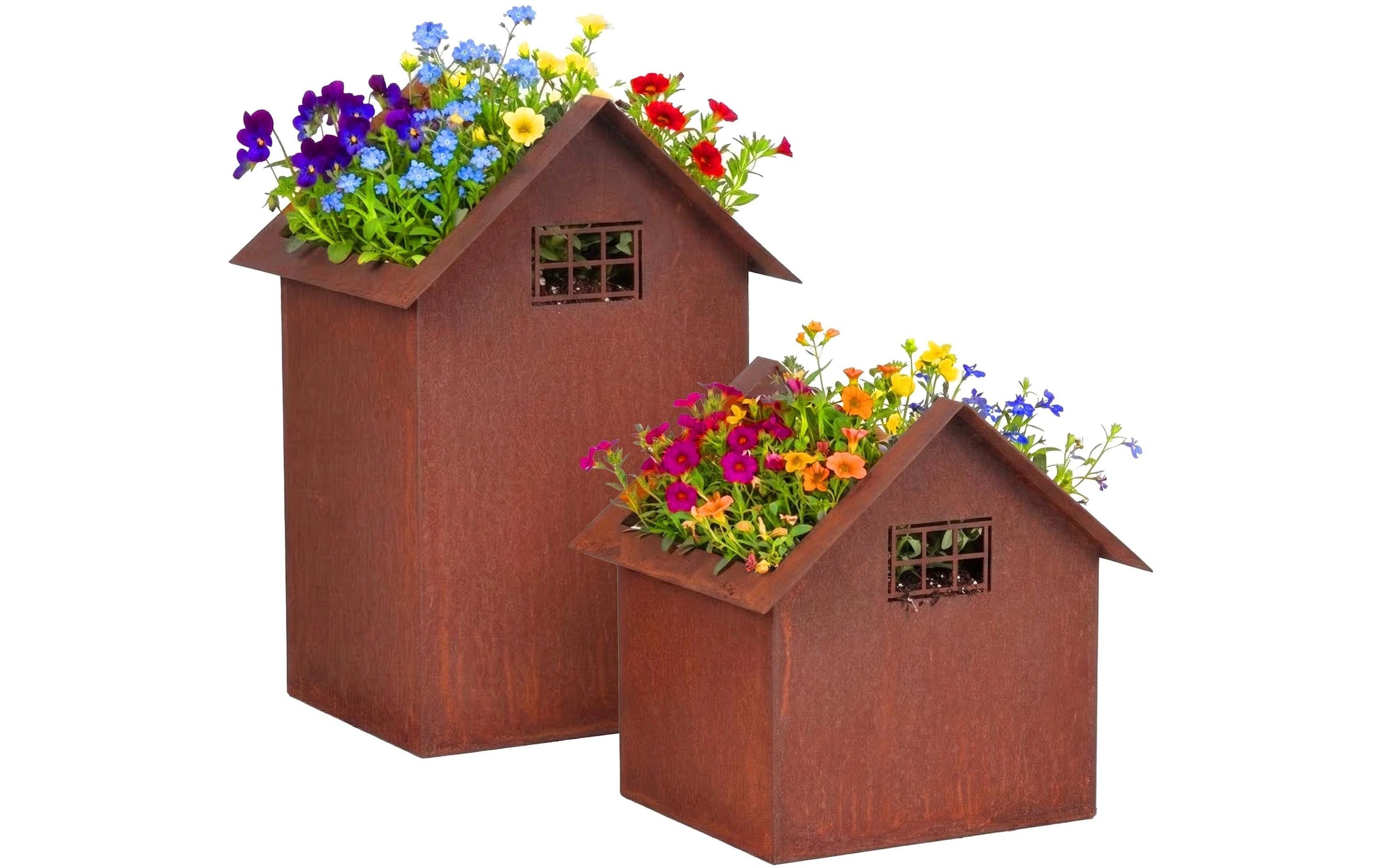 relaxdays Pot de fleurs »Haus 2er Set«