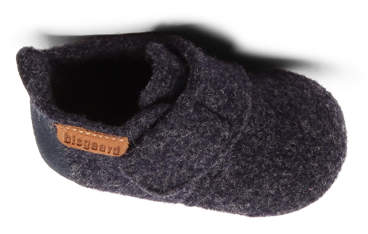 Bisgaard Hausschuh »Bisgaard Baby Wool«, Wagenschuh, Babyschuh, Schlupfschuh mit Klettverschluss