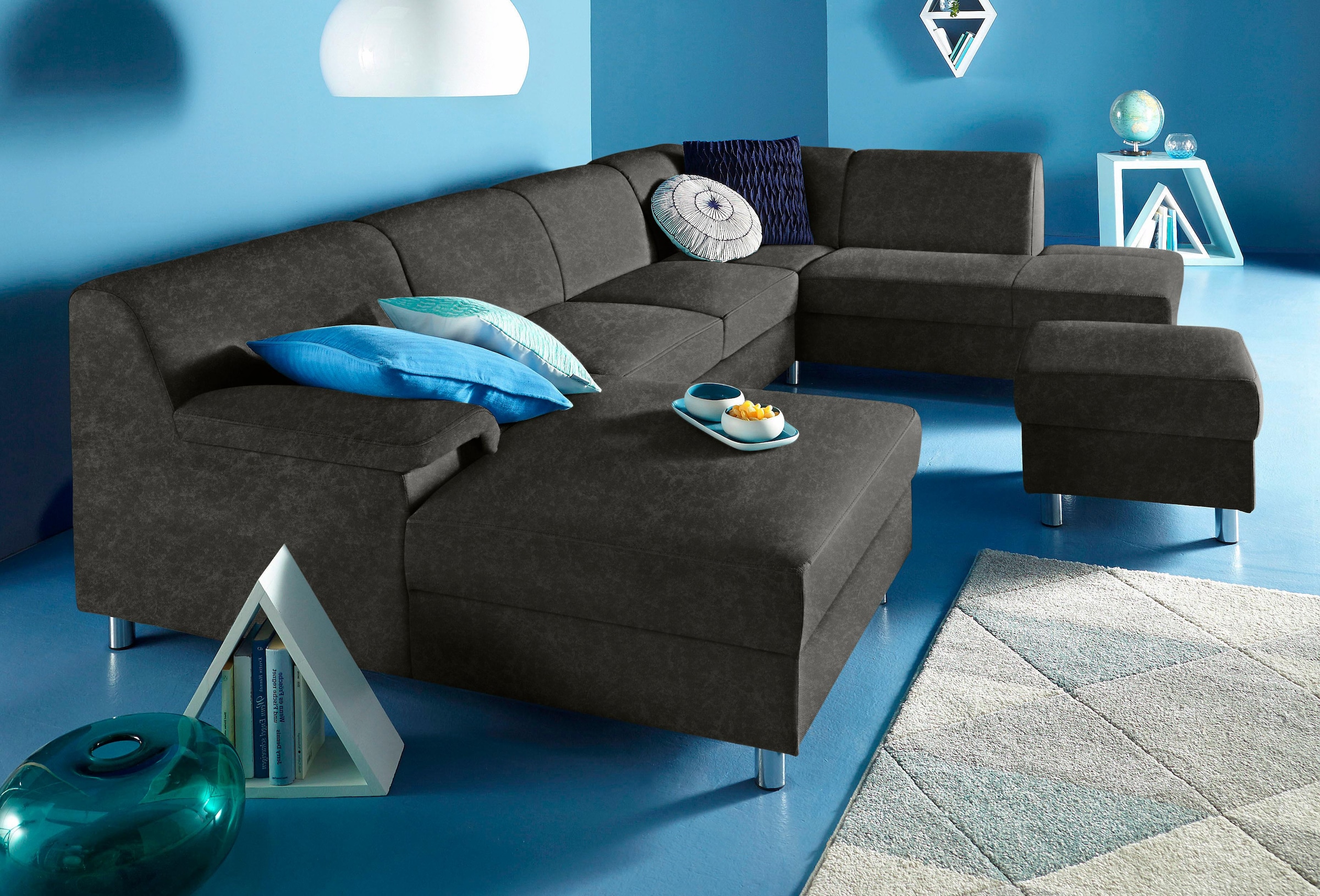 Image of Home affaire Wohnlandschaft "Jamie, zeitloses Design, fester Sitzkomfort, viel Platz, U-Form" wahlweise mit Bettfunktion