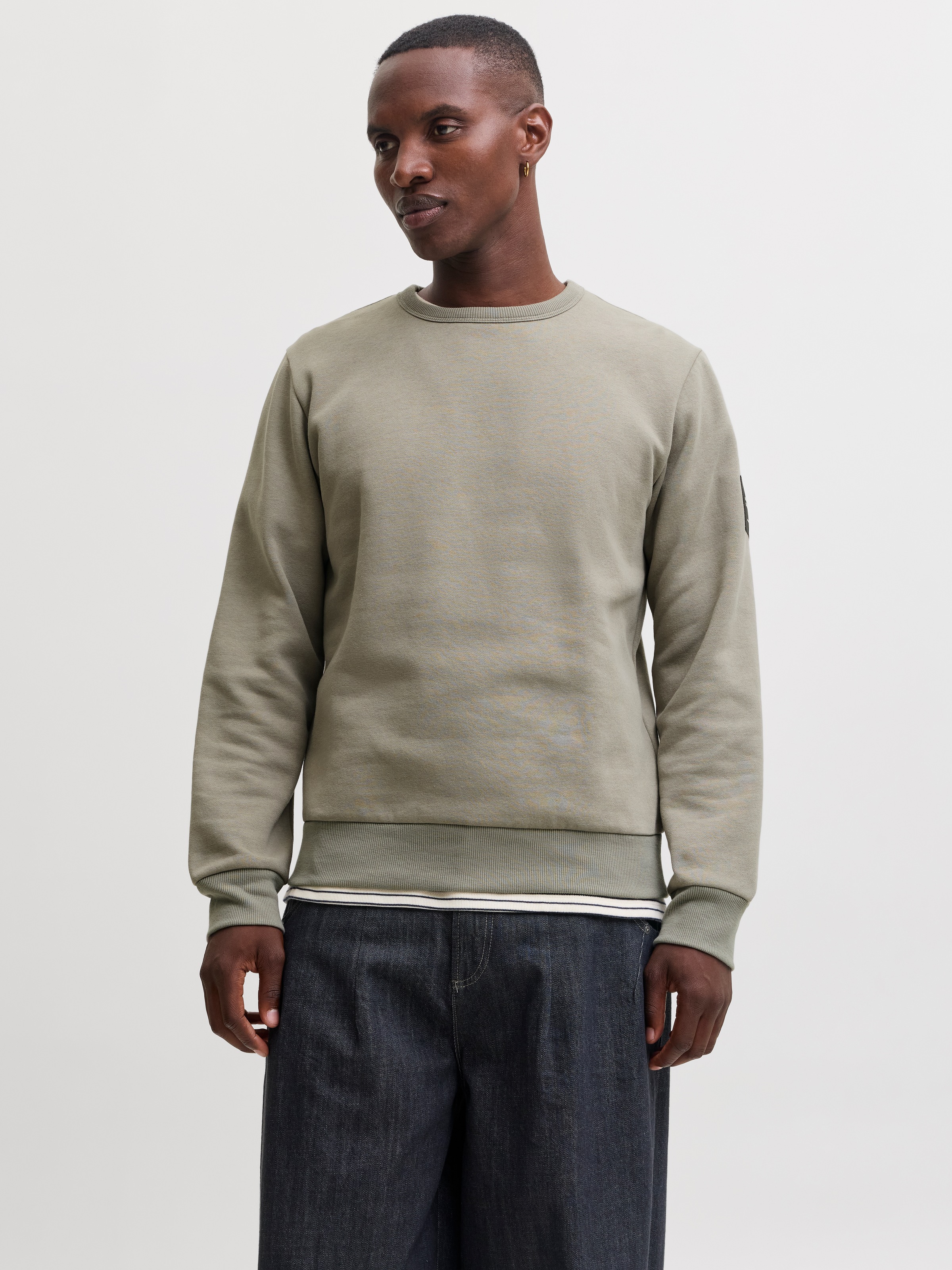 Image of Jack & Jones Sweatshirt "JJCLEVELAND SWEAT CREW NECK", Materialmix, regular fit