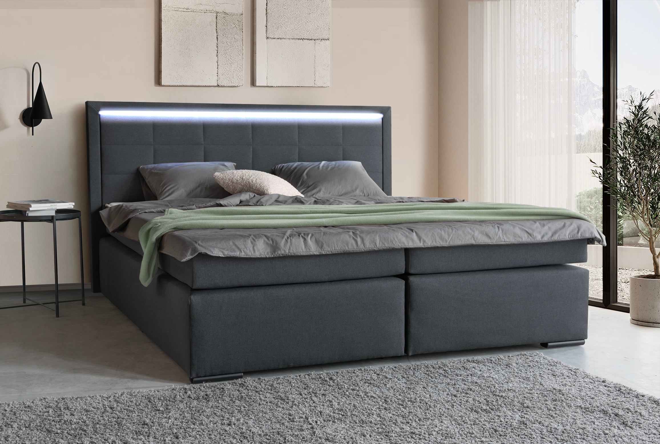 COLLECTION AB Boxspringbett »30 Jahre Jubiläums-Modell Athena« in H2,H3 & H4, wahlweise mit LED-Leiste