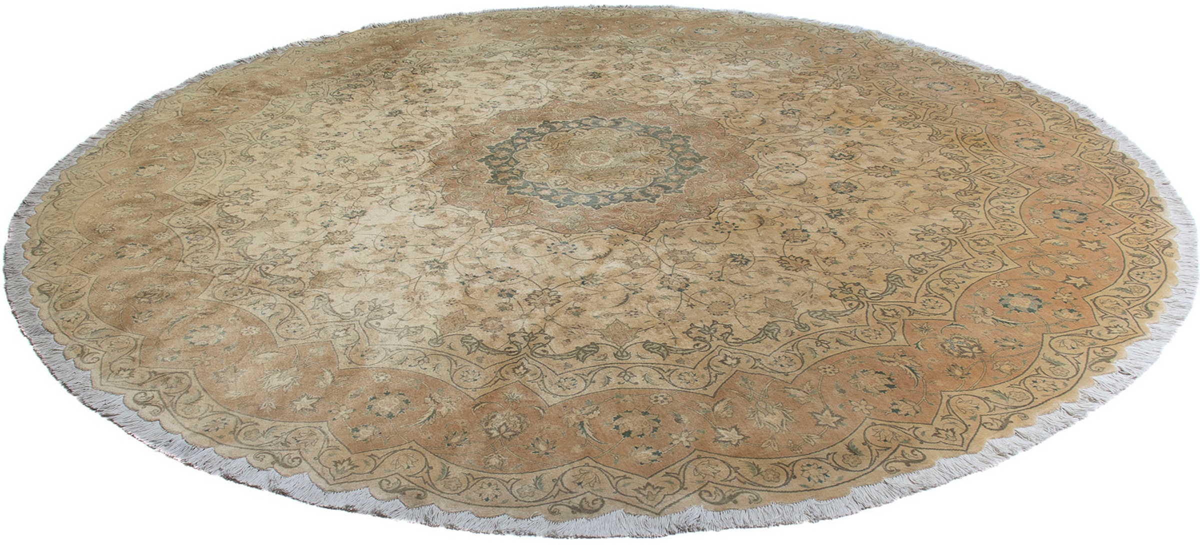 Image of morgenland Orientteppich »Täbriz rund - 290 x 290 cm - beige«, rund, 10 mm Höhe, Wohnzimmer, Handgeknüpft, Einzelstück mit Zertifikat bei Ackermann Versand Schweiz