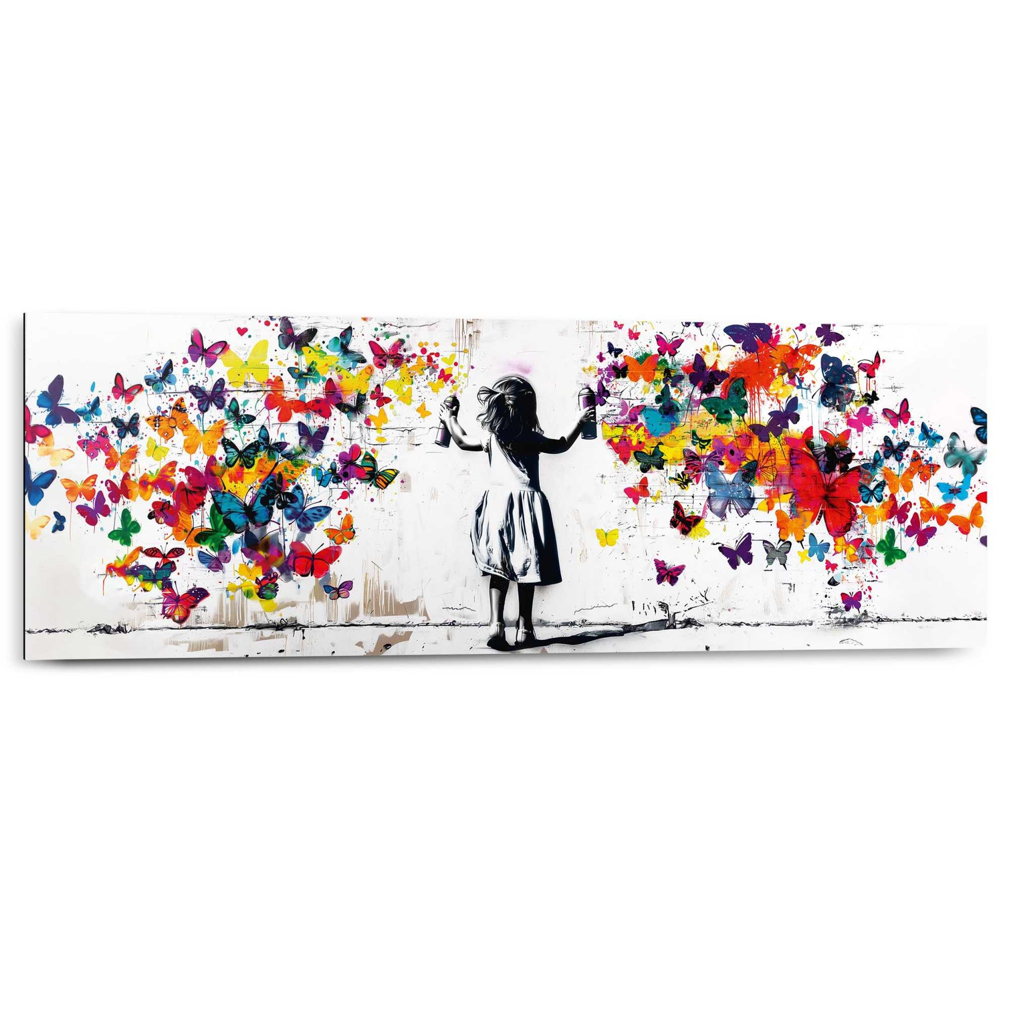 Image of Reinders Deco-Panel "Graffiti-Schmetterlinge" Teenager Zimmer - Mehrfarbig - MDF - Street Art - 90x30 cm