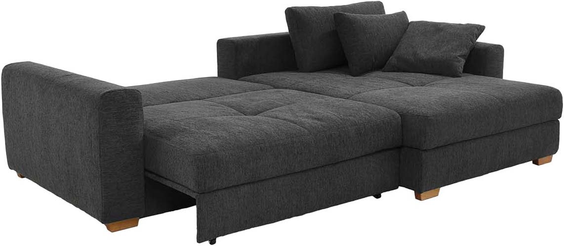 Jockenhöfer Gruppe Ecksofa »Kampen L-Form, B: 288 cm« mit Bettfunktion, Bettkasten & Zierkissen, Federkern