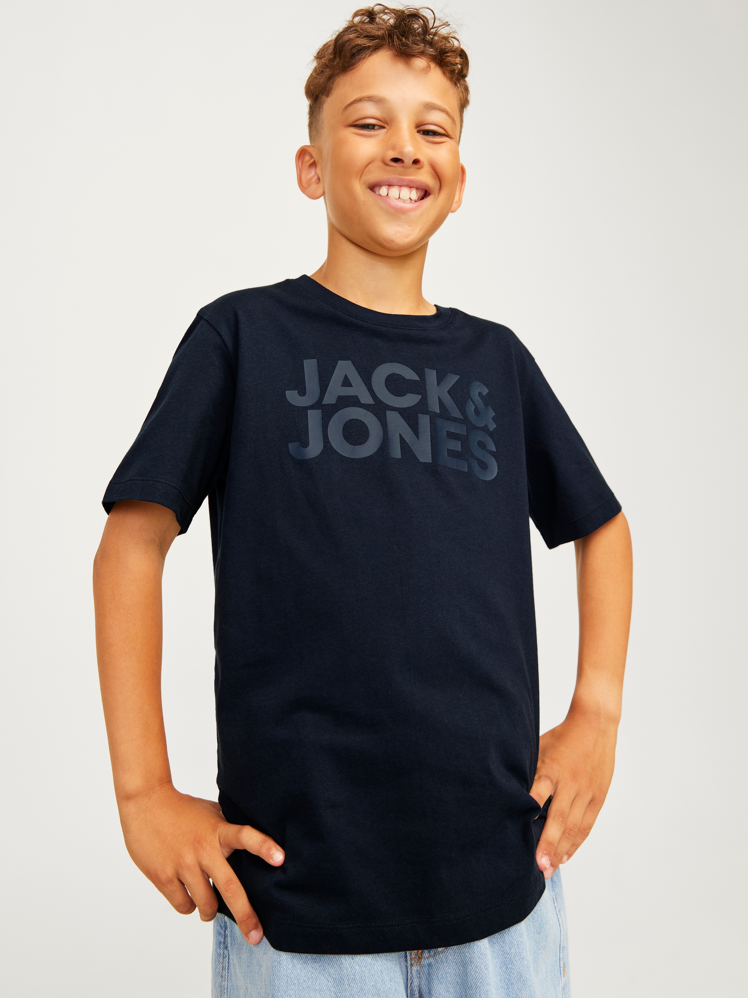 Jack & Jones Junior Rundhalsshirt »JJECORP stylisch, atmungsaktiv, pflegeleicht« bedruckt, casual, regular fit, Jersey, Rundhals