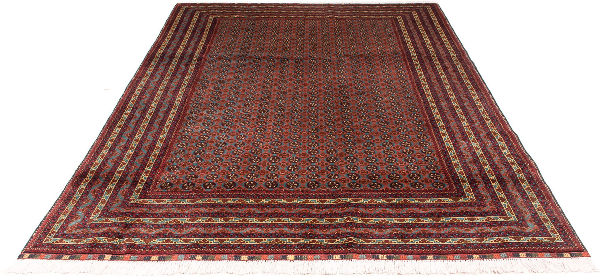 Image of morgenland Orientteppich »Afghan - Buchara - 304 x 200 cm - dunkelrot«, rechteckig, 7 mm Höhe, Wohnzimmer, Handgeknüpft, Einzelstück mit Zertifikat bei Ackermann Versand Schweiz