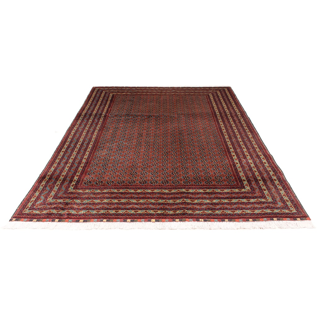 morgenland Orientteppich »Afghan - Buchara - 304 x 200 cm - dunkelrot«, rechteckig, Wohnzimmer, Handgeknüpft, Einzelstück mit Zertifikat