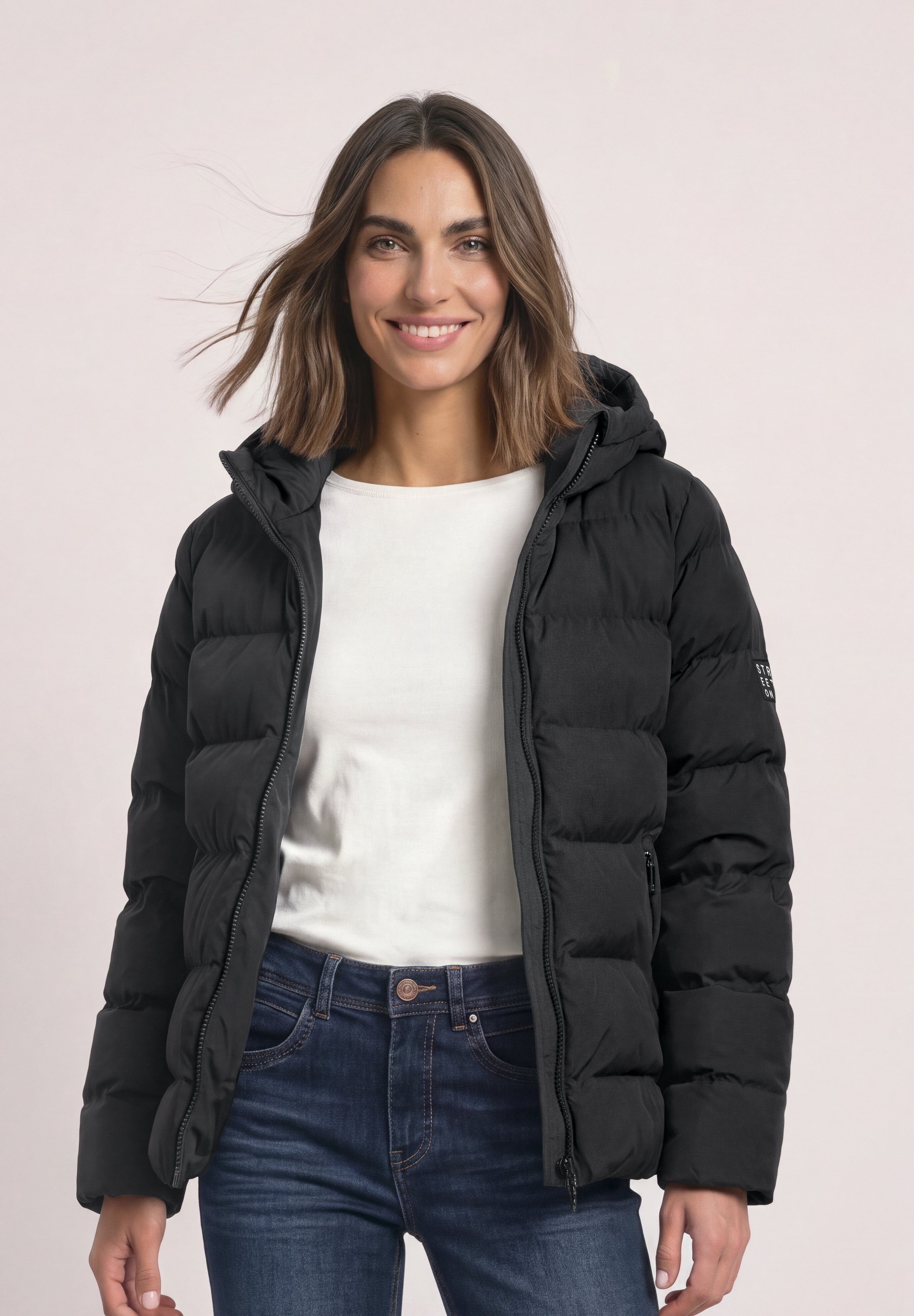 Image of STREET ONE Steppjacke mit Kapuze Kurze Jacke mit geklebter Steppung und kapuze