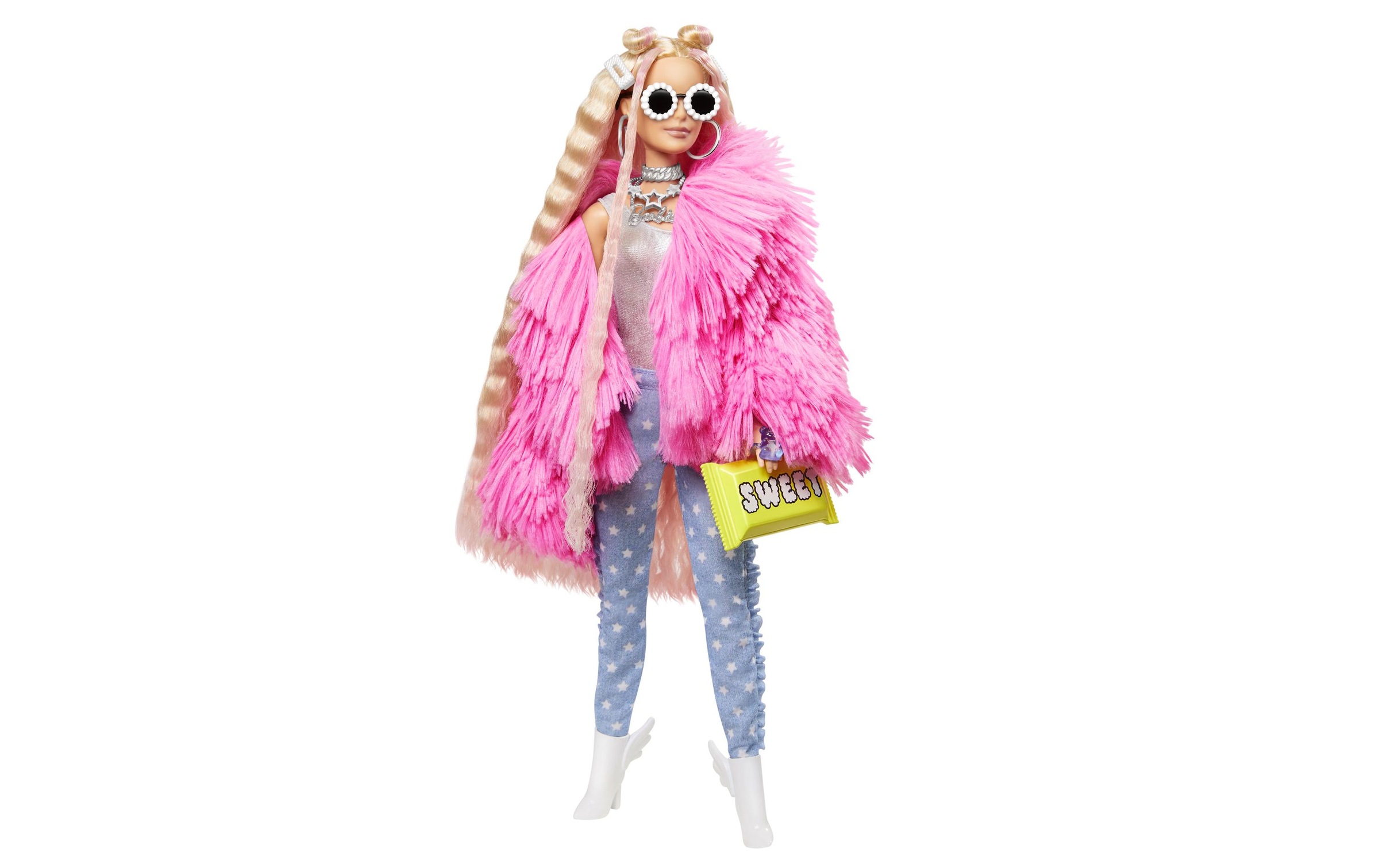Barbie Spielfigur »Extra mit flauschiger rosa Jacke«