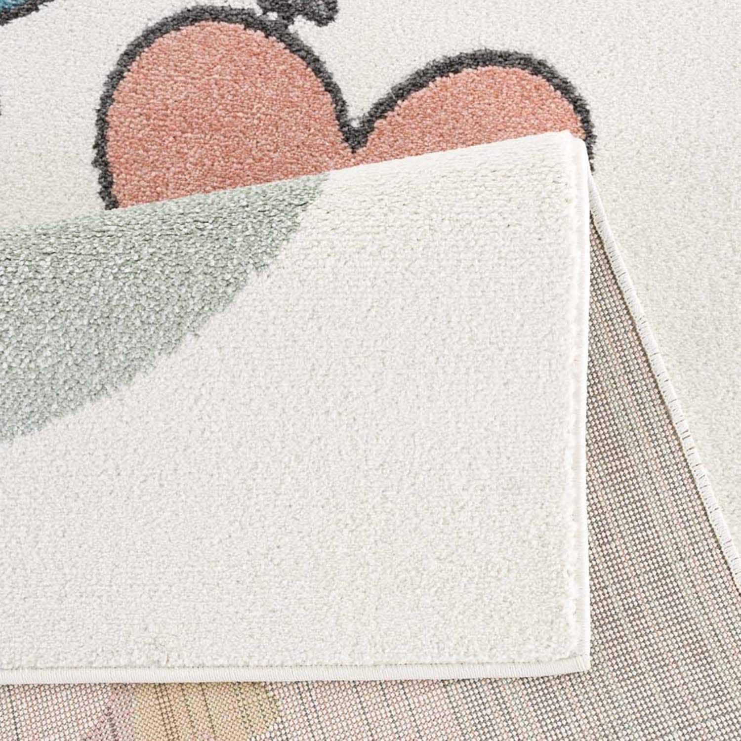 Carpet City Kinderteppich »Anime9393« rechteckig 11 mm Höhe Spielteppich, Mädchen, Herzen, Ballon, Weicher Flor, Pflegeleicht