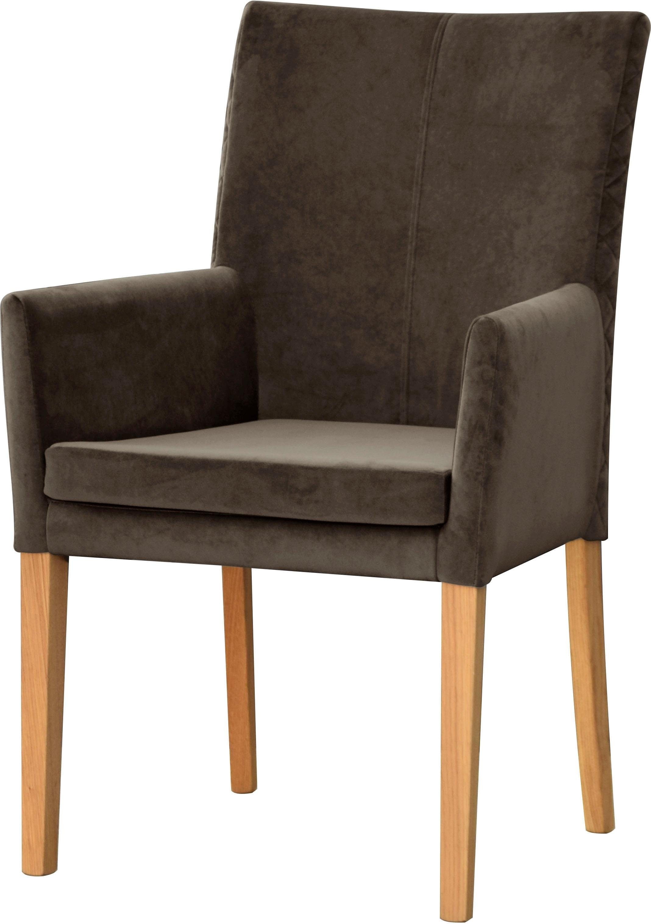Image of Leonique Armlehnstuhl »Vence«, (Set), 1 St., Luxus-Microfaser, mit Rautensteppung in der Rückenlehne, Beine aus massiver Eiche, in Samtoptik bei Ackermann Versand Schweiz