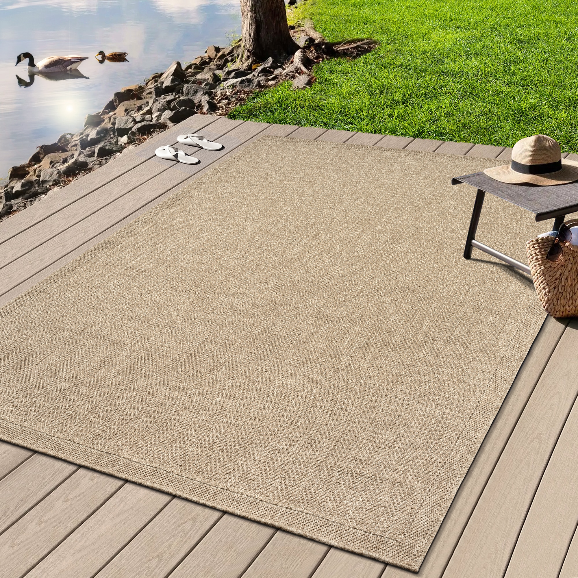 Image of merinos Teppich "Kenzy 8" rechteckig 10 mm Höhe robuster In- und Outdoor Teppich im natürlichen Jute-Look, wetterfest