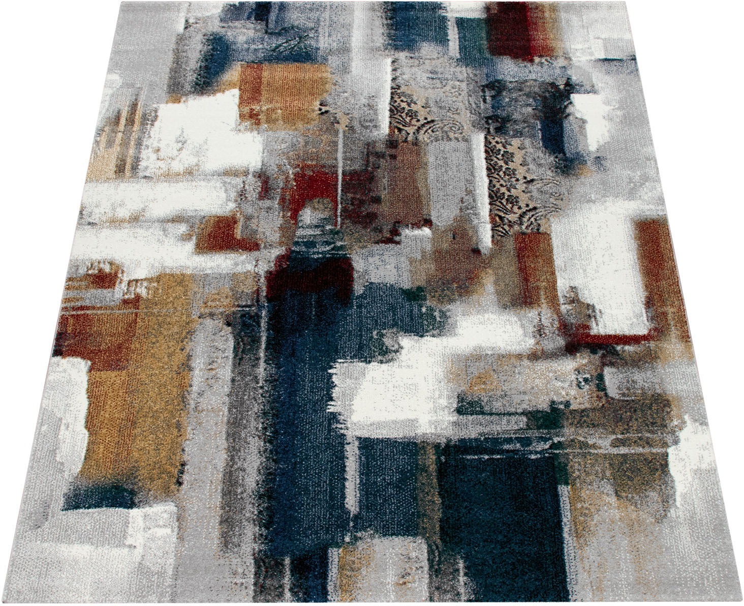 Image of Paco Home Teppich »Smaragd 749«, rechteckig, 13 mm Höhe, Kurzflor, modernes abstraktes Design, ideal im Wohnzimmer & Schlafzimmer bei Ackermann Versand Schweiz