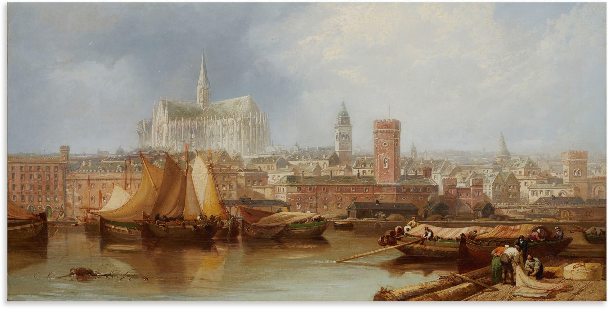 Image of Artland Wandbild "Ansicht von Köln, unvollendeter Dom" 1 Stk. tlg. als Alubild, Leinwandbild in verschied. Grössen