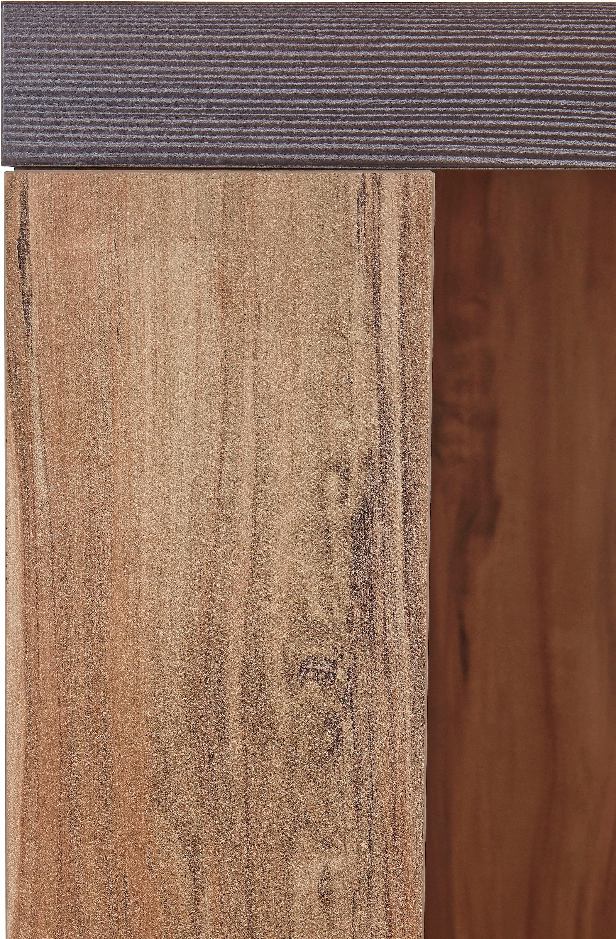 GOODproduct Vitrines »Larona, zeitlose Glasvitirne, Hochschrank Höhe 145 cm« Stauraumvitrine mit dekorativer Rahmenoptik,