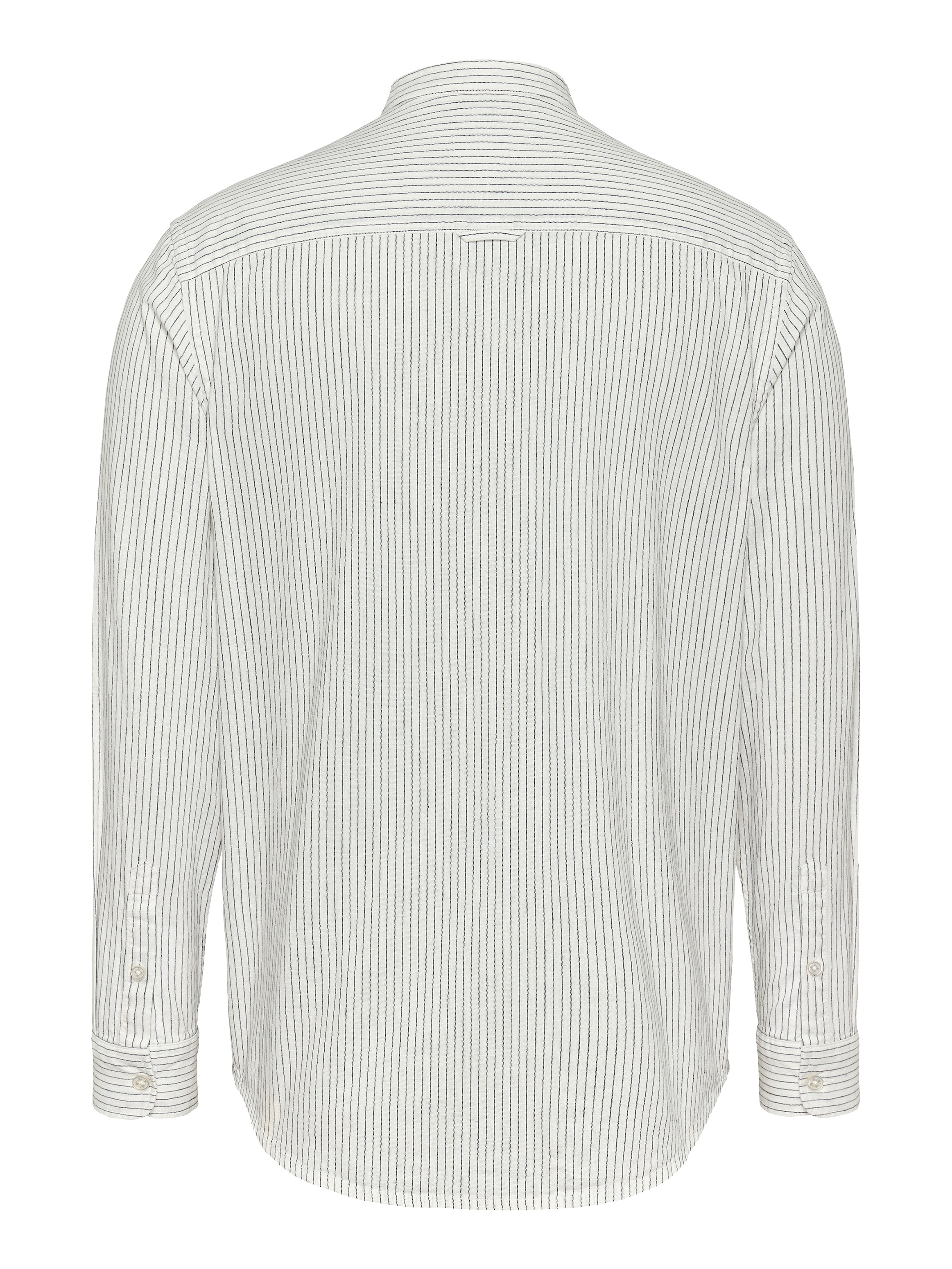 Tommy Jeans Langarmhemd »TJM LINEN MIX BND STP SHRT EXT« Mit Rundhalsausschnitt