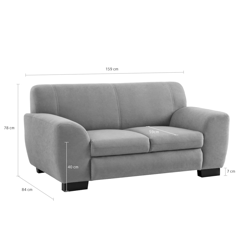 Home affaire Sofa »Nika L-Form«, als 2-oder 3-Sitzer, in Microfaser PRIMABELLE® oder Struktur