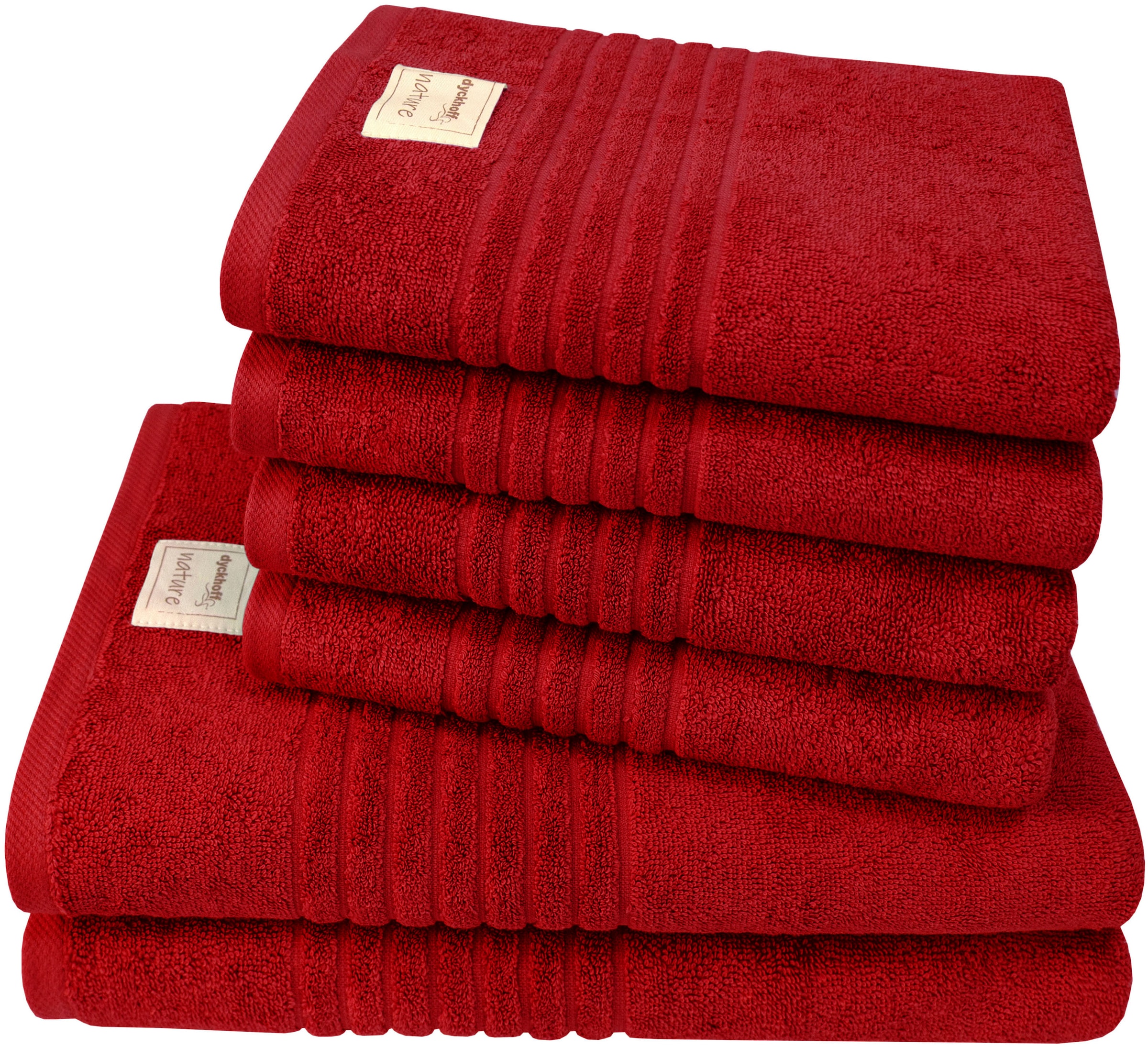 Image of Dyckhoff Handtuch Set "Nature" Set 6 Stk. Frottier 6er Set: 4x Handtücher, je 50 x 100 cm & 2x Badetuch 70 x 140 cm
