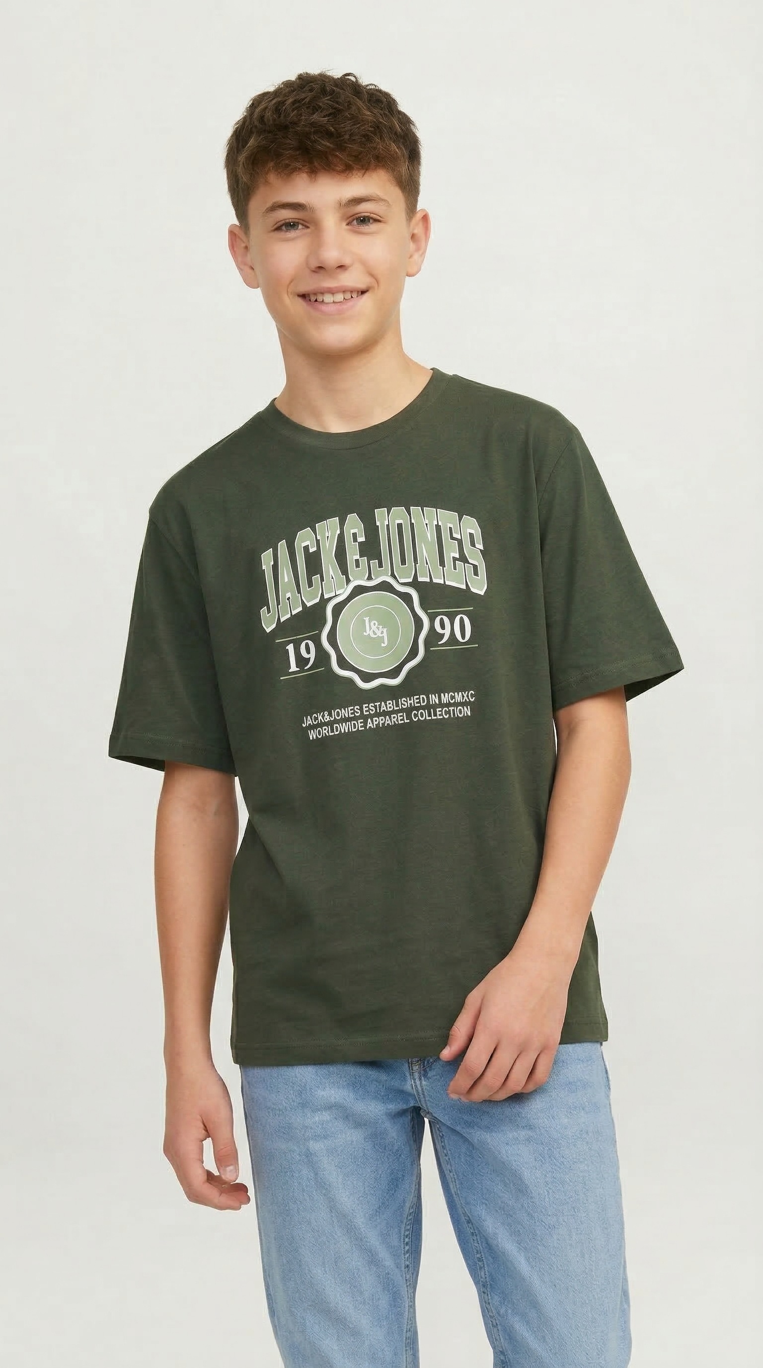 Image of Jack & Jones Junior T-Shirt "JJMAKO TEE SS CREW NECK JNR" mit coolem Frontprint