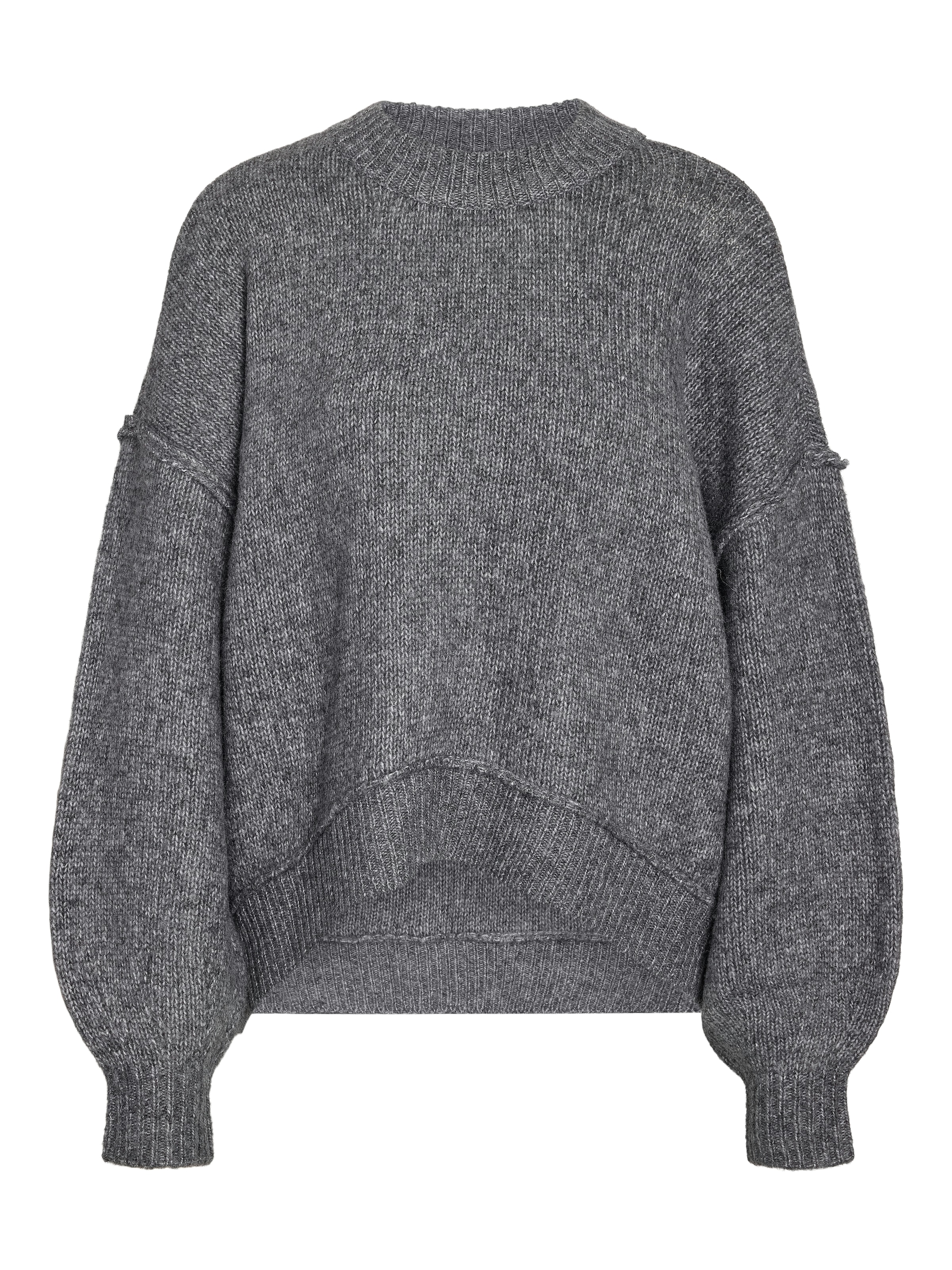Noisy may Strickpullover »NMLUISA L/S O-NECK KNIT NOOS« Materialmix, loose fit, mit Wolle