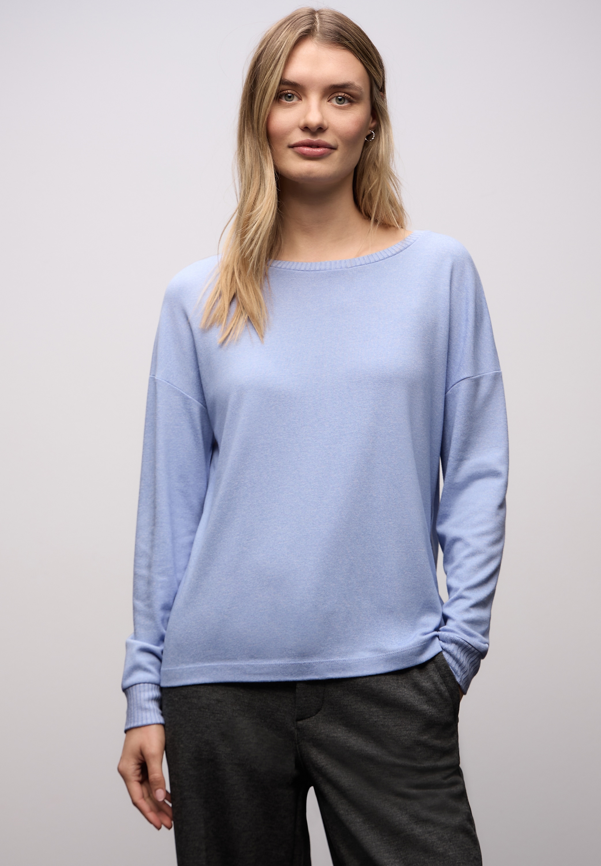 Image of STREET ONE Langarmshirt im Melange Look