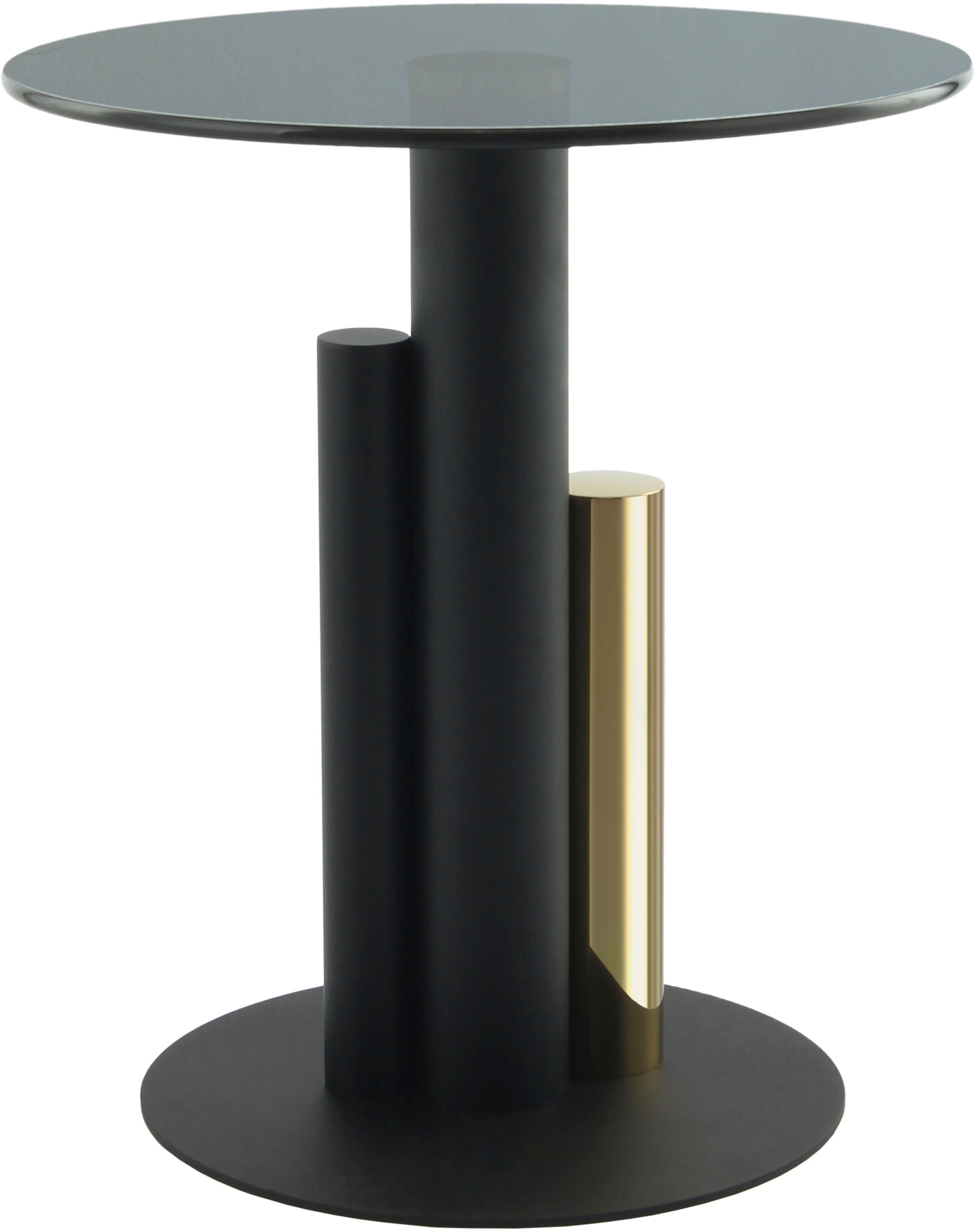 Kayoom Beistelltisch »Ontario 225, Runde Glasplatte aus Sicherheitsglas, 100% Edelstahl«, (1 St.), Modernes Design, zweifarbiges Säulengestell, Eyecatcher Element