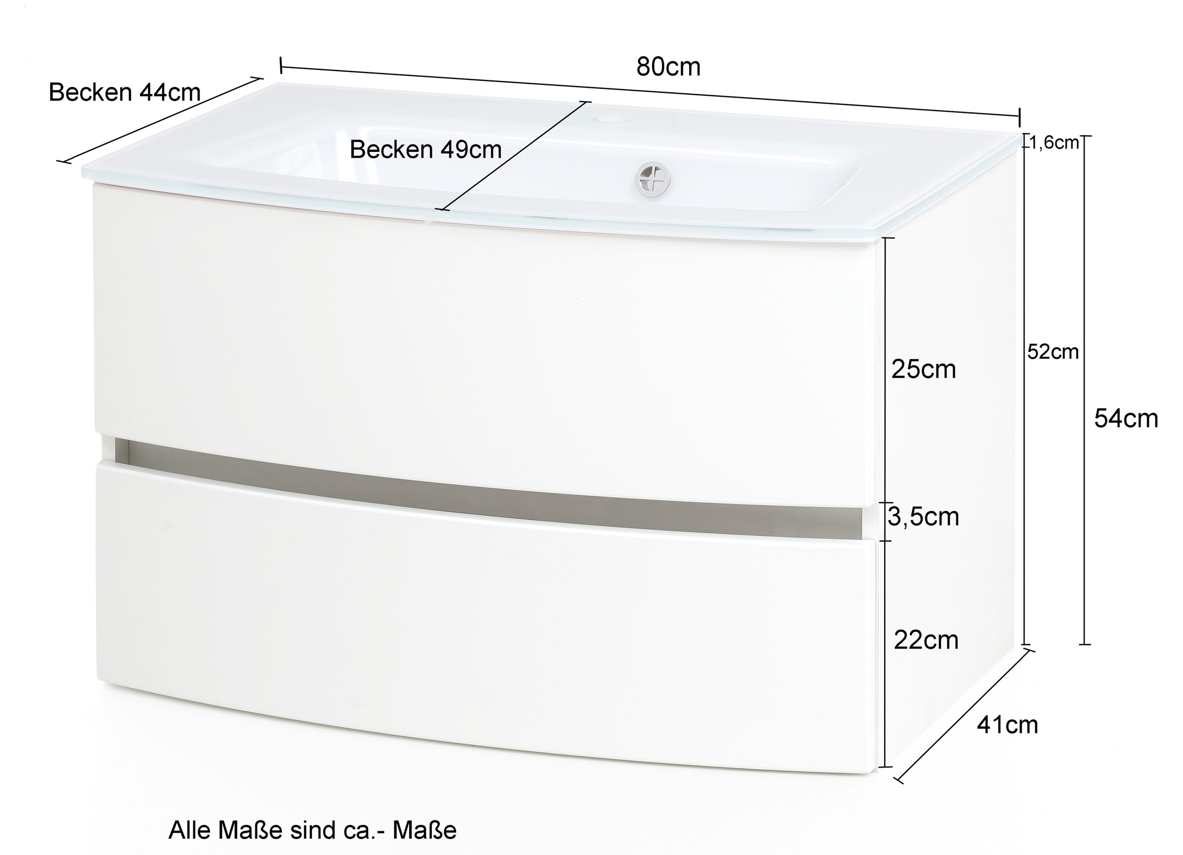 welltime Waschtisch »Kaunas«, Breite 80 cm, mit Soft-Close Funktion