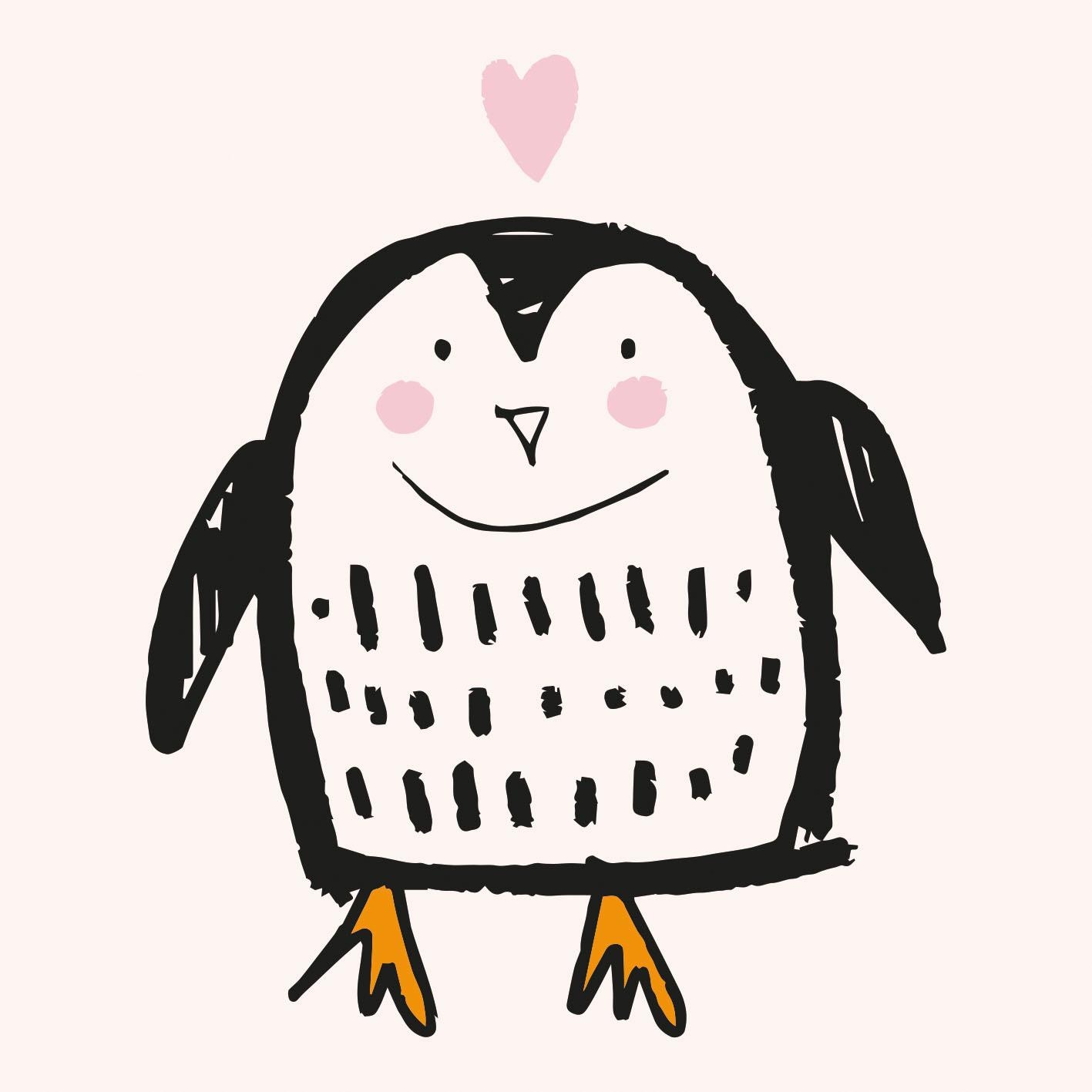 queence Dekokissen »Pinguin« Kissenhülle ohne Füllung, 1 Stück