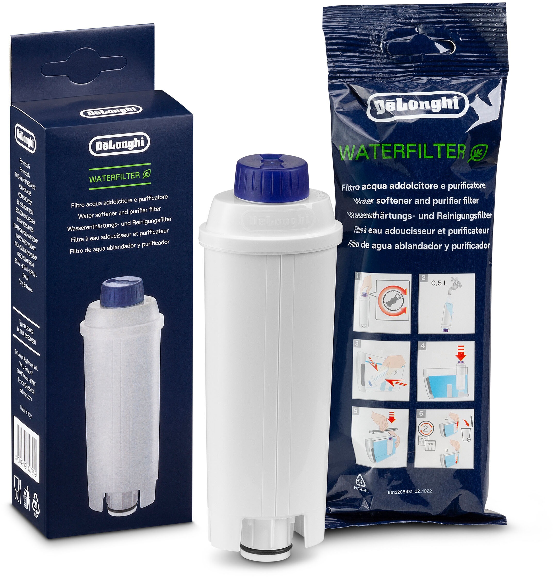 Image of DeLonghi Wasserfilter "DLSC002 für alle Kaffeevollautomaten mit Wasserfilter von DeLonghi" Zubehör für Pflege&Schutz der Maschine & optimiert für Kaffeequalität