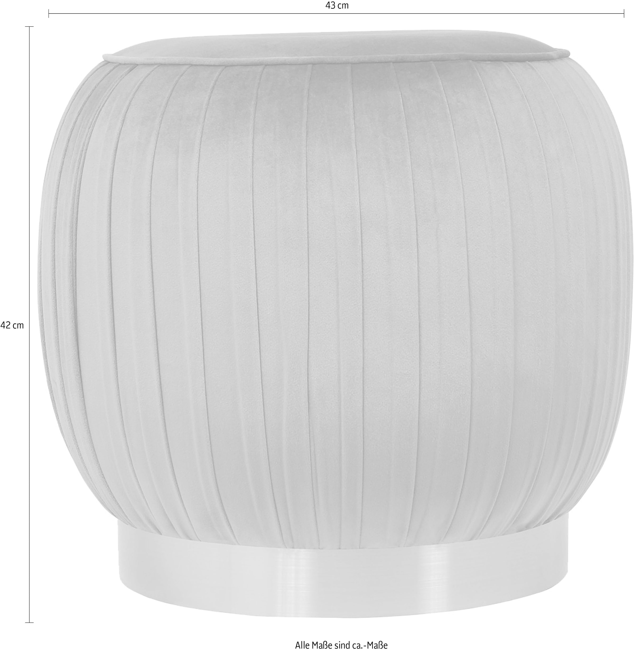 Kayoom Polsterhocker »Hocker Lyla 125, Edler Touch durch goldfarbenenen Sockel, Samtbezug«, (1 St.), samtweich, gesteppte Ziernaht, Edelstahlsockel, Hochwertiger Samtbezug