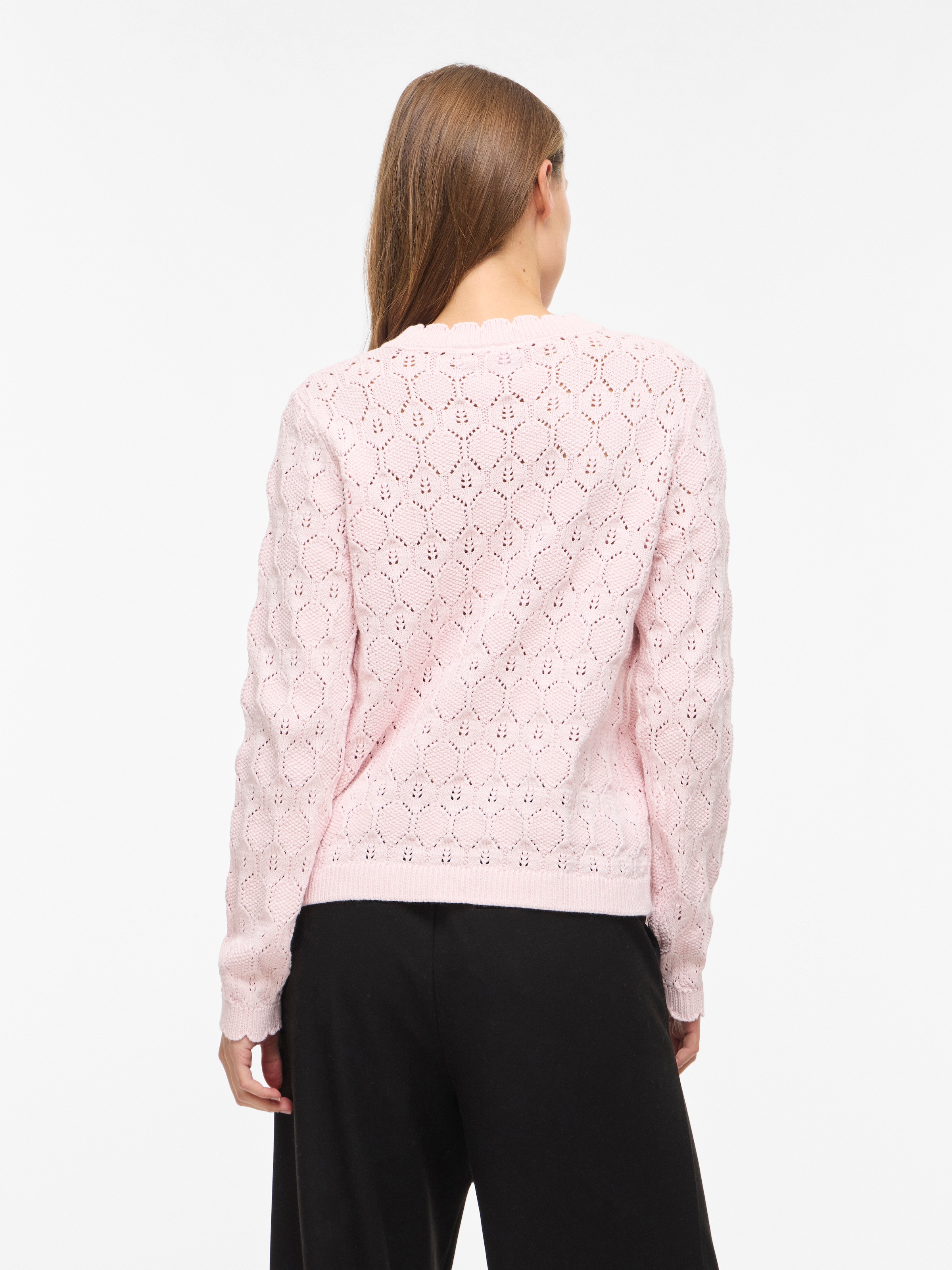Vila Pull à col rond »VILOWEN L/S POINTELLE KNIT TOP/PB«