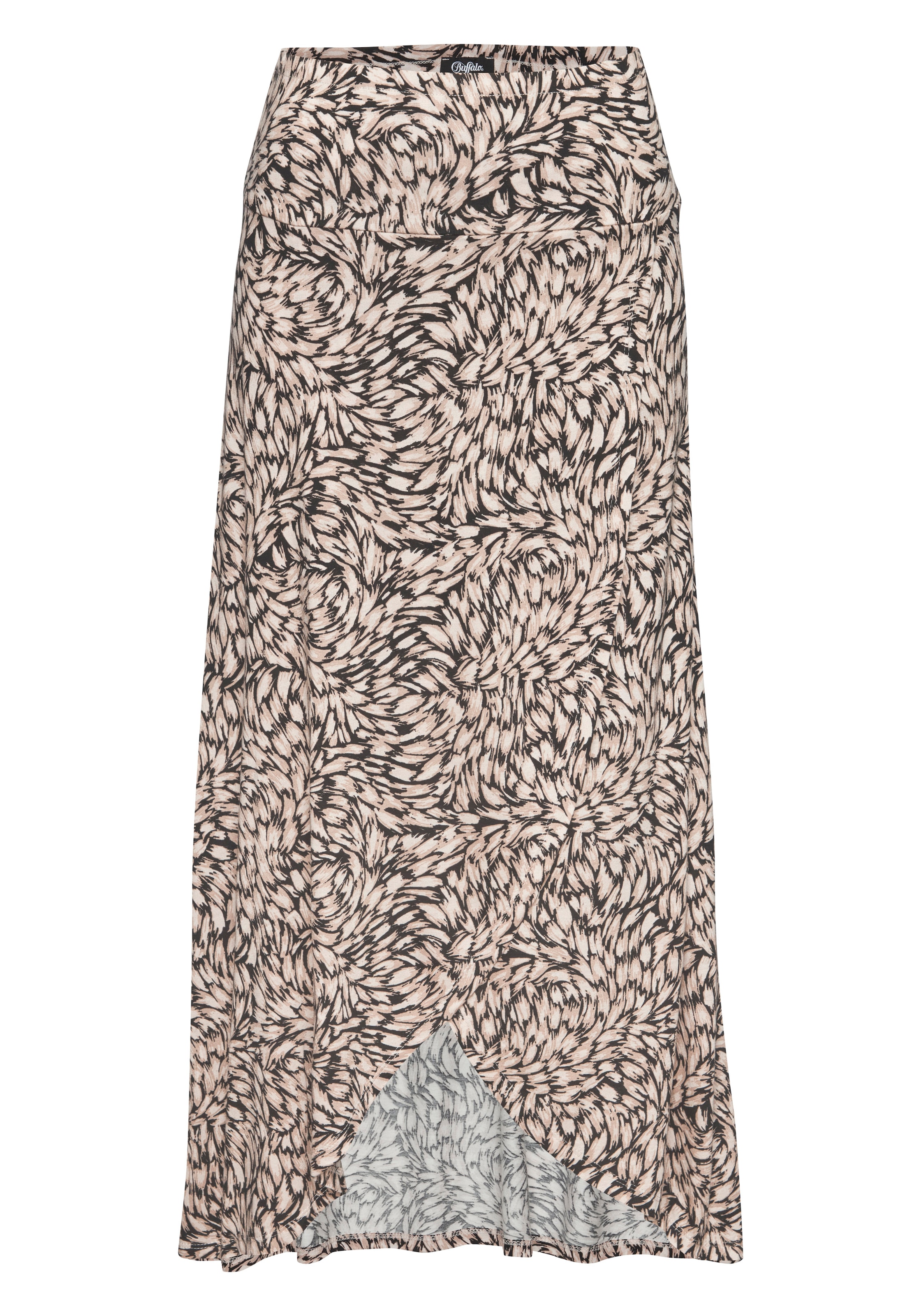 Buffalo Jupe en jersey mit Alloverprint, sommerlicher Maxirock in Wickeloptik
