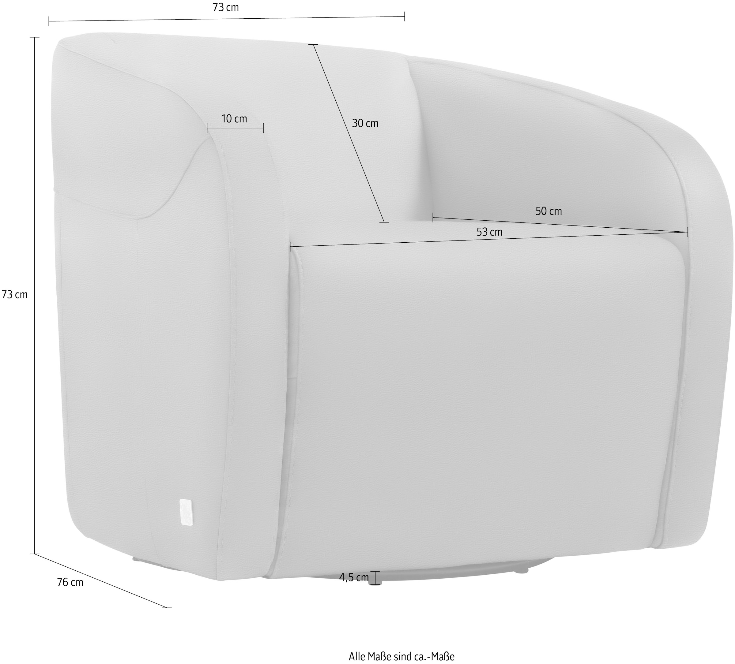 Egoitaliano Fauteuil »Charlottaas Clubsessel, Designsessel, modern und zeitlos, bequem« drehbar, kompakte Stellmasse, Solitärsessel