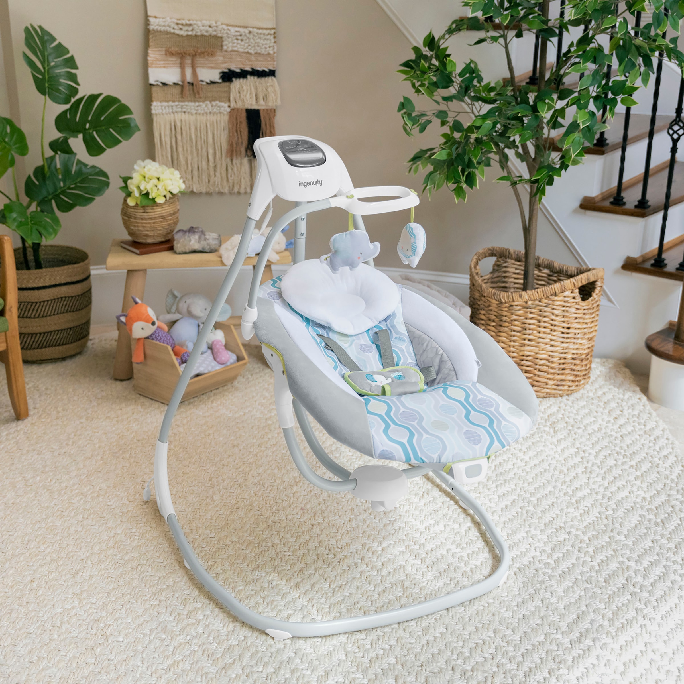 ingenuity Babywippe »SimpleComfort  Compact Soothing Swing - Everston« mit Sound-Effekt