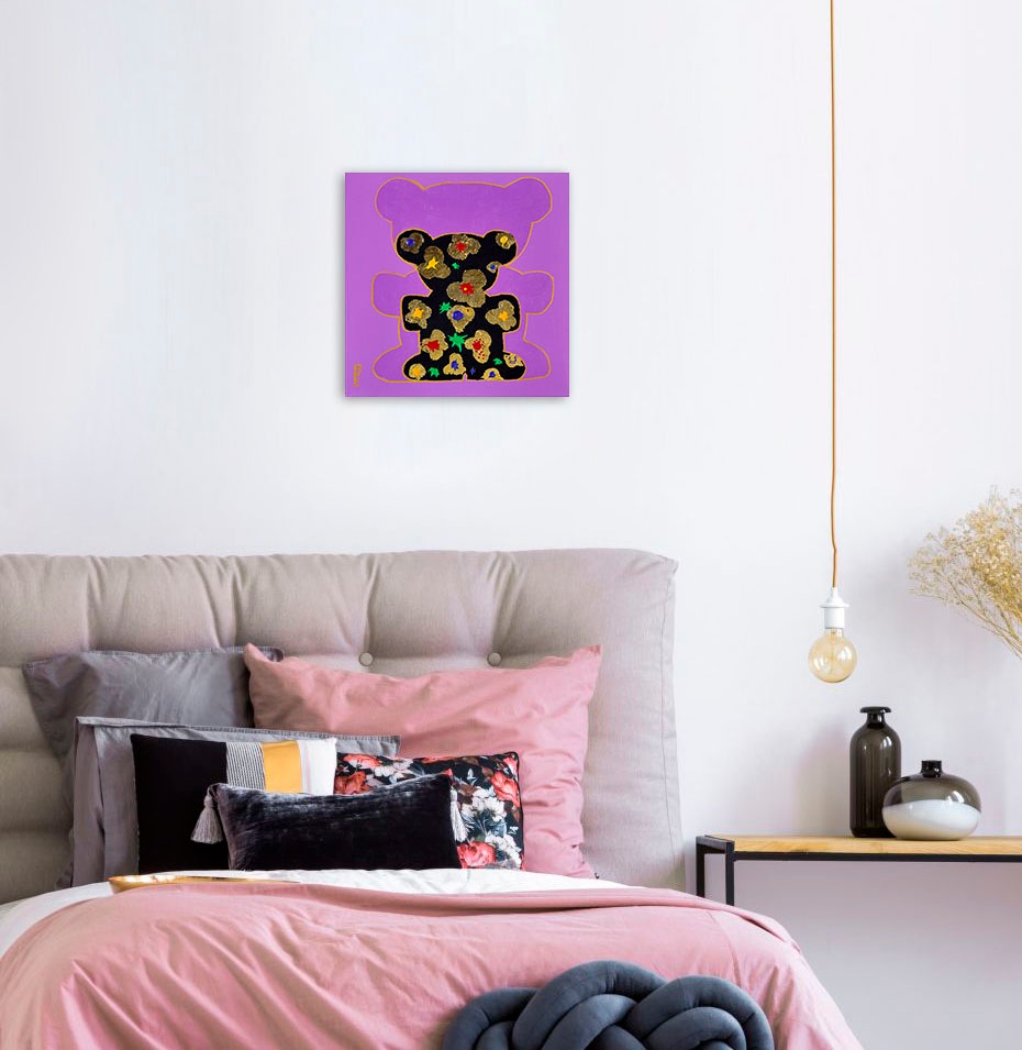 queence Tableau sur toile »Bears V« Art | Ours | Ours 1 cuis tlg. Premium-Leinwandstoff, Handarbeit aus Deutschland