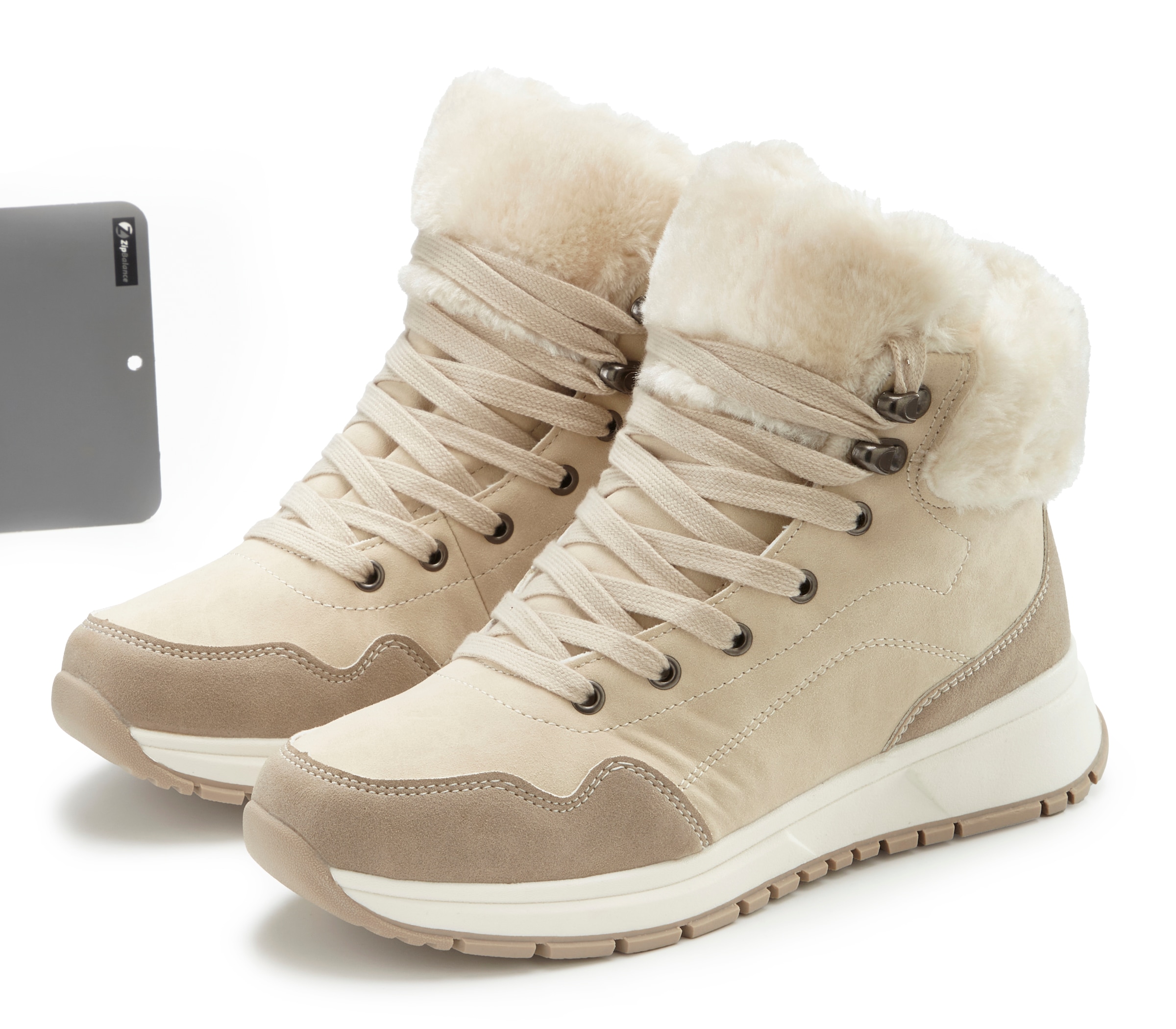 LASCANA Bottes d'hiver »High Top Sneaker, Schnürschuh, Boots, Stiefelette«  aus wasserabweisendem Material mit Warmfutter VEGAN