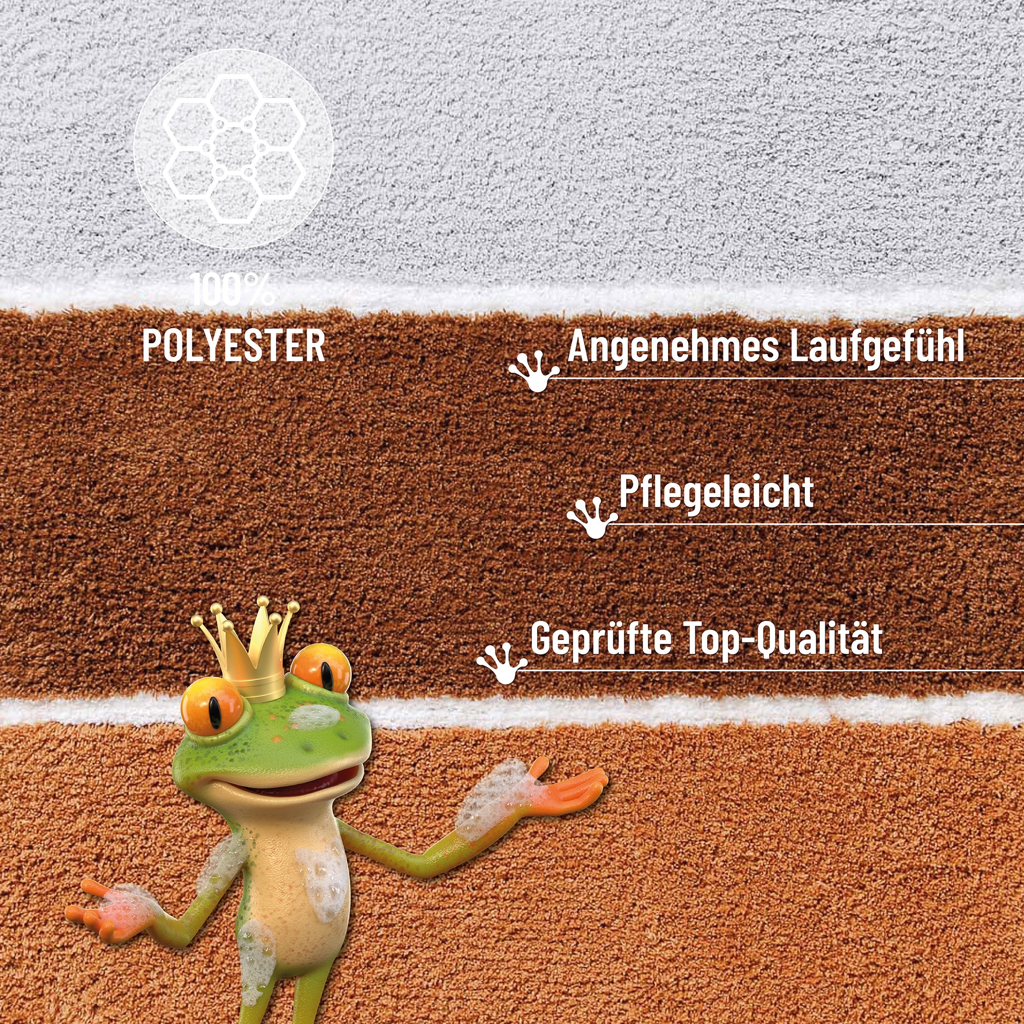 Homie Living Badematte »Rio Marina« Höhe 30 mm rutschhemmend beschichtet fussbodenheizungsgeeignet | schnell trocknend flauschiger Badteppich, modern gestreift, waschbar, Badezimmerteppich