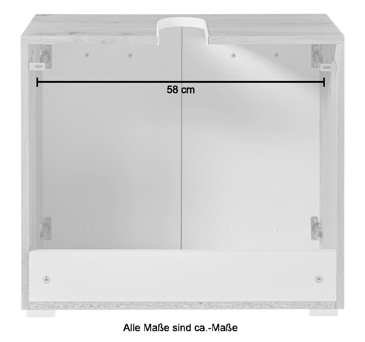 welltime Waschbeckenunterschrank »Agostino«, Breite 65 cm, weiss glänzend