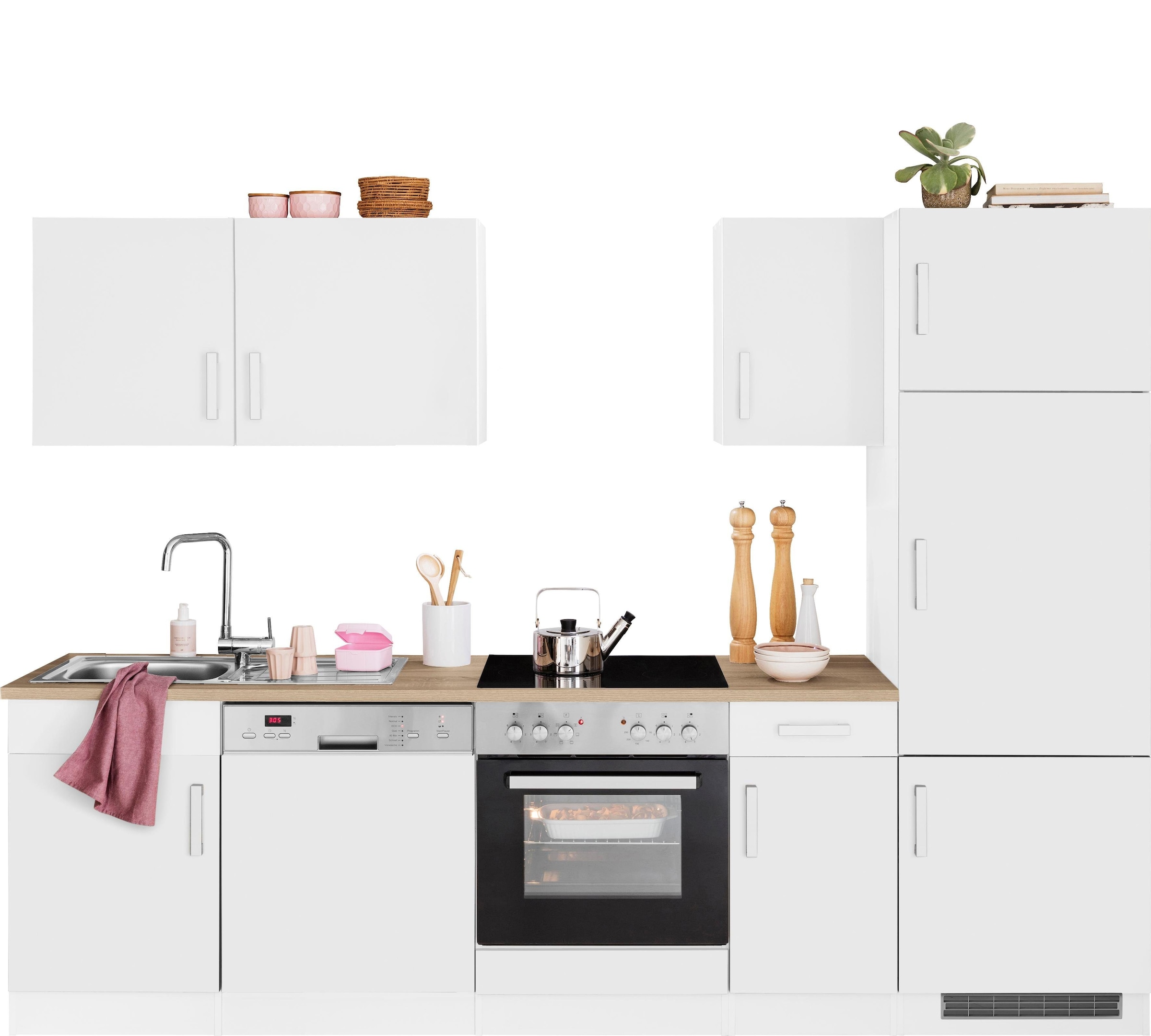 KOCHSTATION Kitchenette »KS-Gera« Largeur 270 cm, au choix avec appareils électroménagers, avec plan de travail