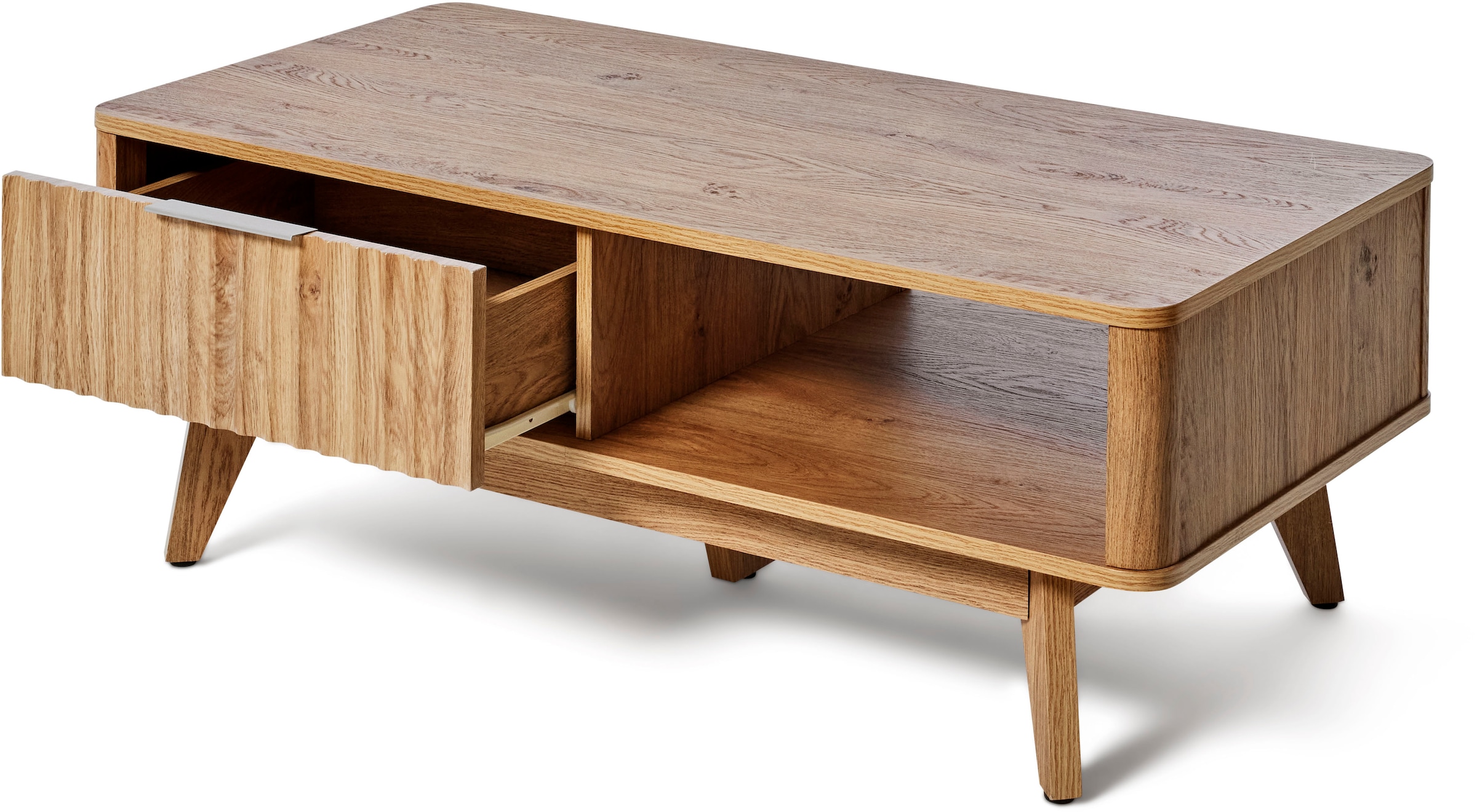 Jahnke Couchtisch »WAVE COFFEE SK« 1 Stk. tlg. Couchtisch, Retro-Stil, Stauraum, Fronten in raffiniertem Wellendesign