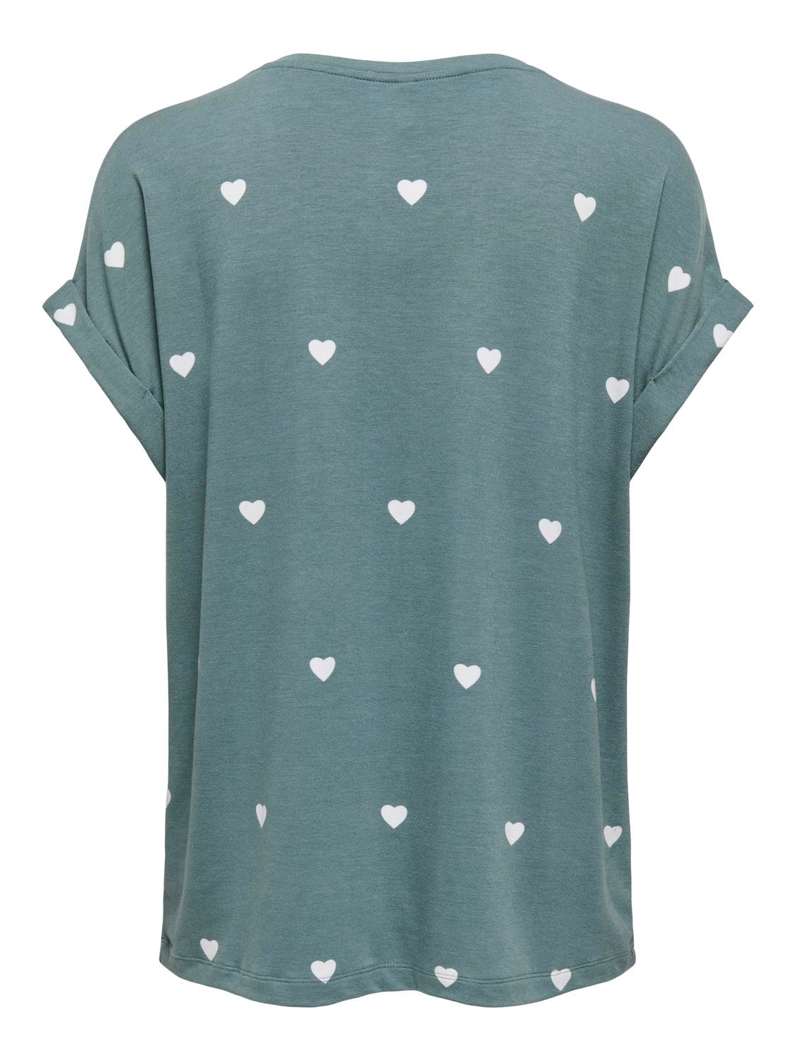 ONLY T-shirt à manches courtes »ONLMOSTER S/S AOP TOP CS JRS« Viskosemischung, regular fit, Rundhals