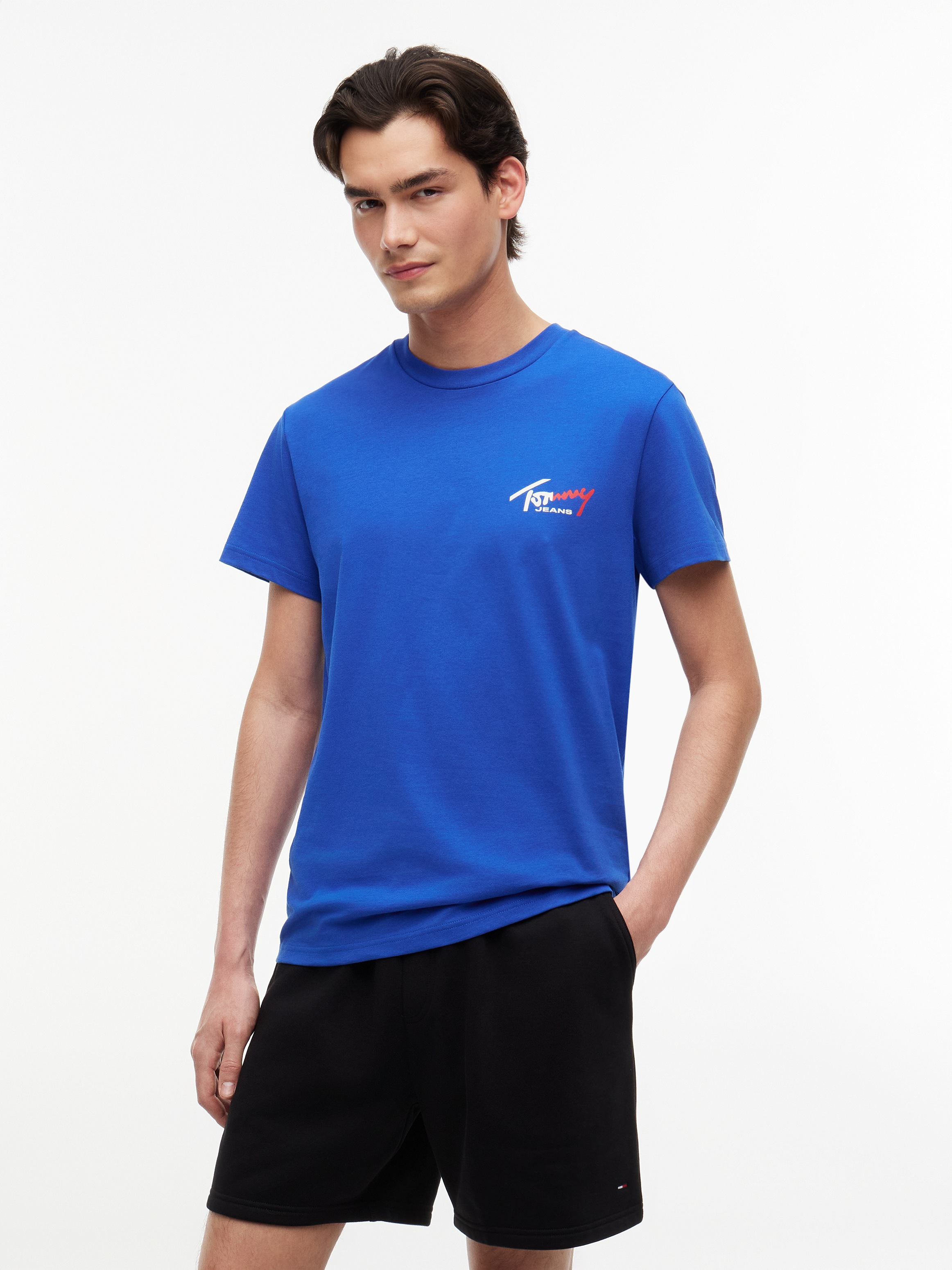 Image of Tommy Jeans T-Shirt "TJM SLIM FIT SIGN CHEST" mit Markenprint
