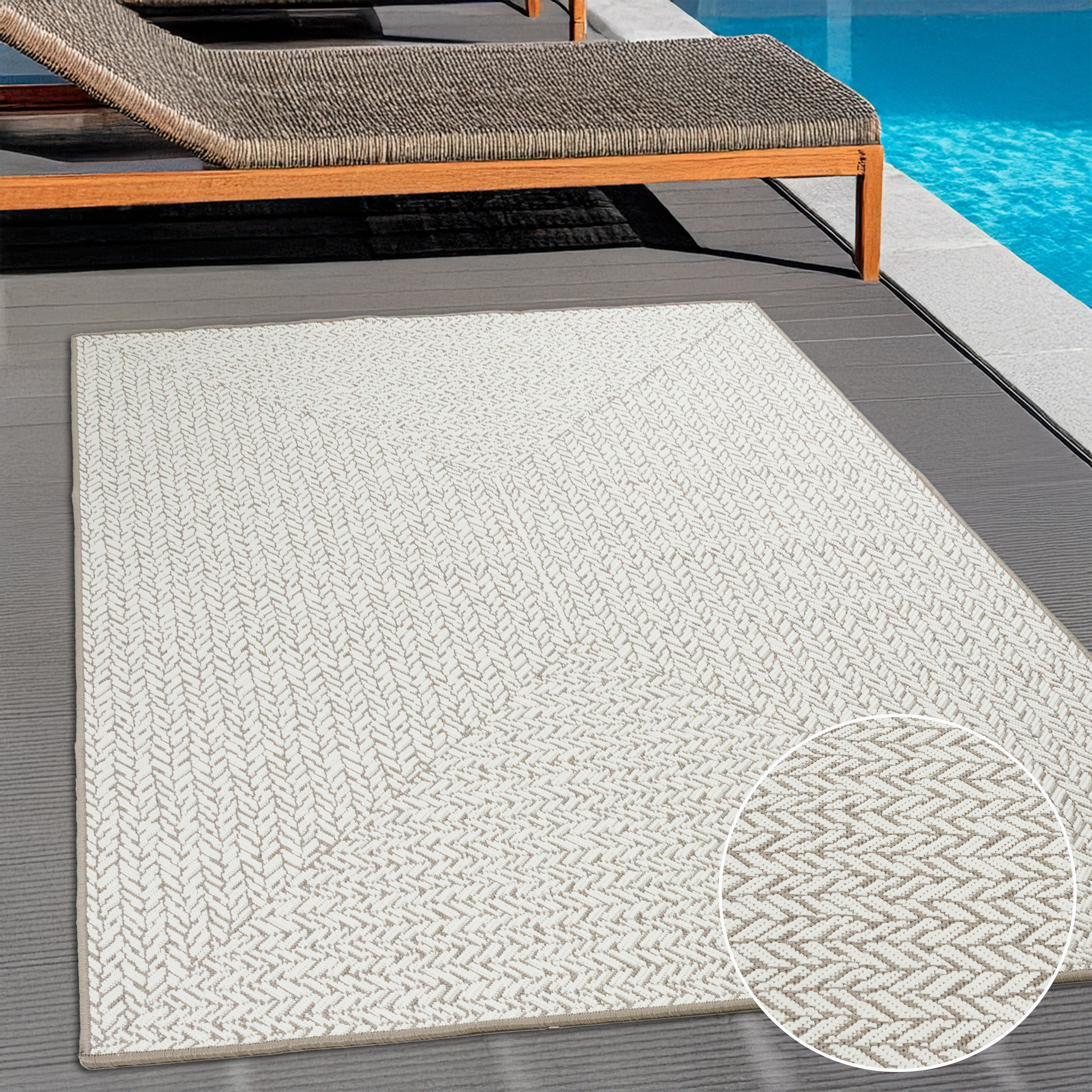 Image of GOODproduct Teppich "Matts Wende-Teppich in Strick-Optik auch für Balkon und Terrasse" rechteckig 5 mm Höhe In- und Outdoor geeignet, Wetterfest & UV-beständig