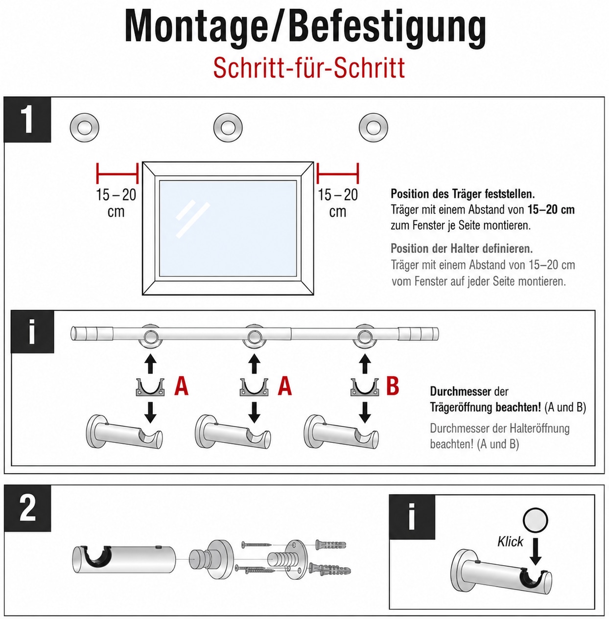 Liedeco Gardinenstange »Stilgarnitur "Zylinder" ausziehbar 16/19 mm« Ø 19 mm 1 läufig-läufig ausziehbar teleskopisch ausziehbar
